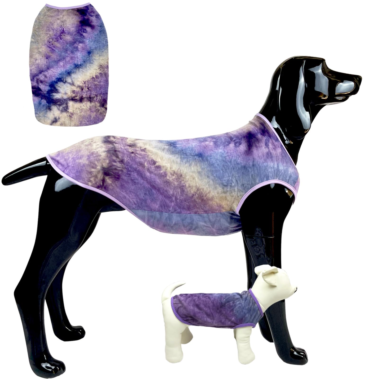 D.E.E Cotton Dog Shirts Large Tie Dye Dog Clothes Lightweight Girl Boy Big (Vestpurple, M)