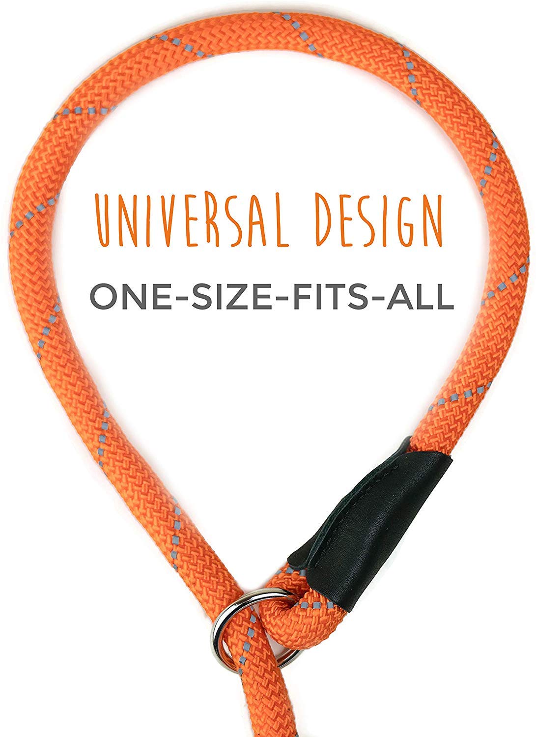 Mighty Paw 6' Slip Dog Leash - Gentle Correction With No More Pulling - Rock Climbers Rope For Ultimate Strength - Universal Design - One Size Fits All - Control When You Need It - Reflective Thread
