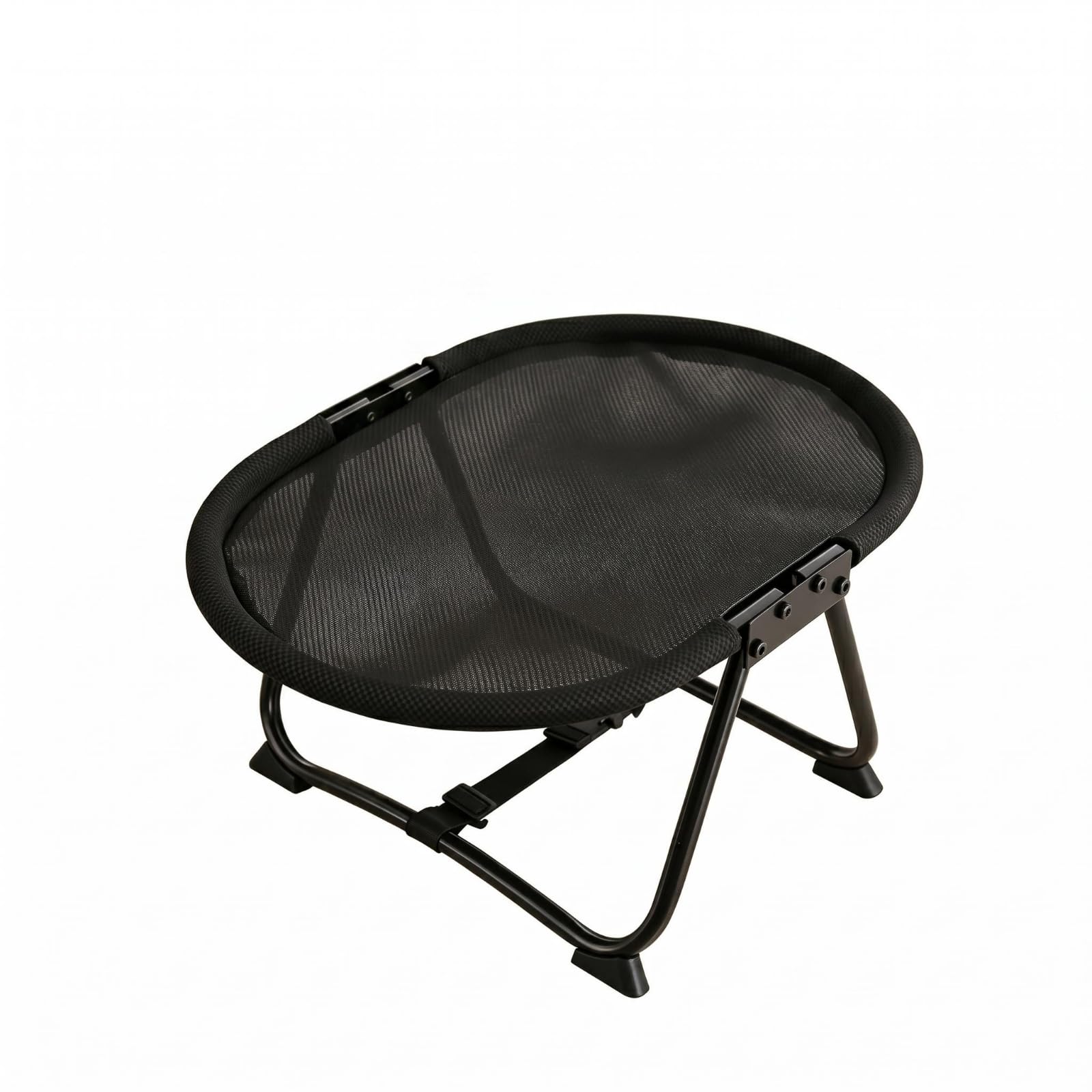 Merishopp Collapsible Foldable Pet Cot Metal Frame Mesh Pet Cot Black Elevated Dog Bed for Travel, Storage, Foldable Camp Bed | 