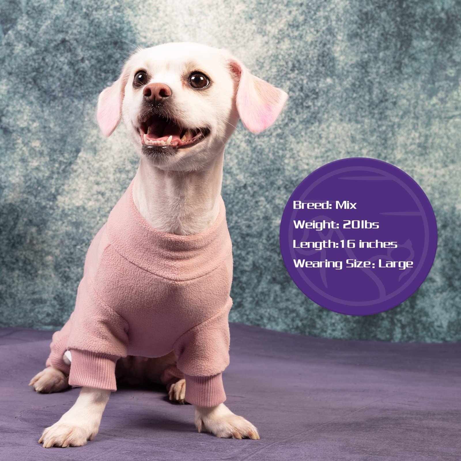 Cyeollo Dog Pajamas Small Winter Dog Coat Warm Fleece Dog Pjs Thermal Dog Onesie Stretchy Pet Jumpsuit Puppy Jacket Cat Apparel,