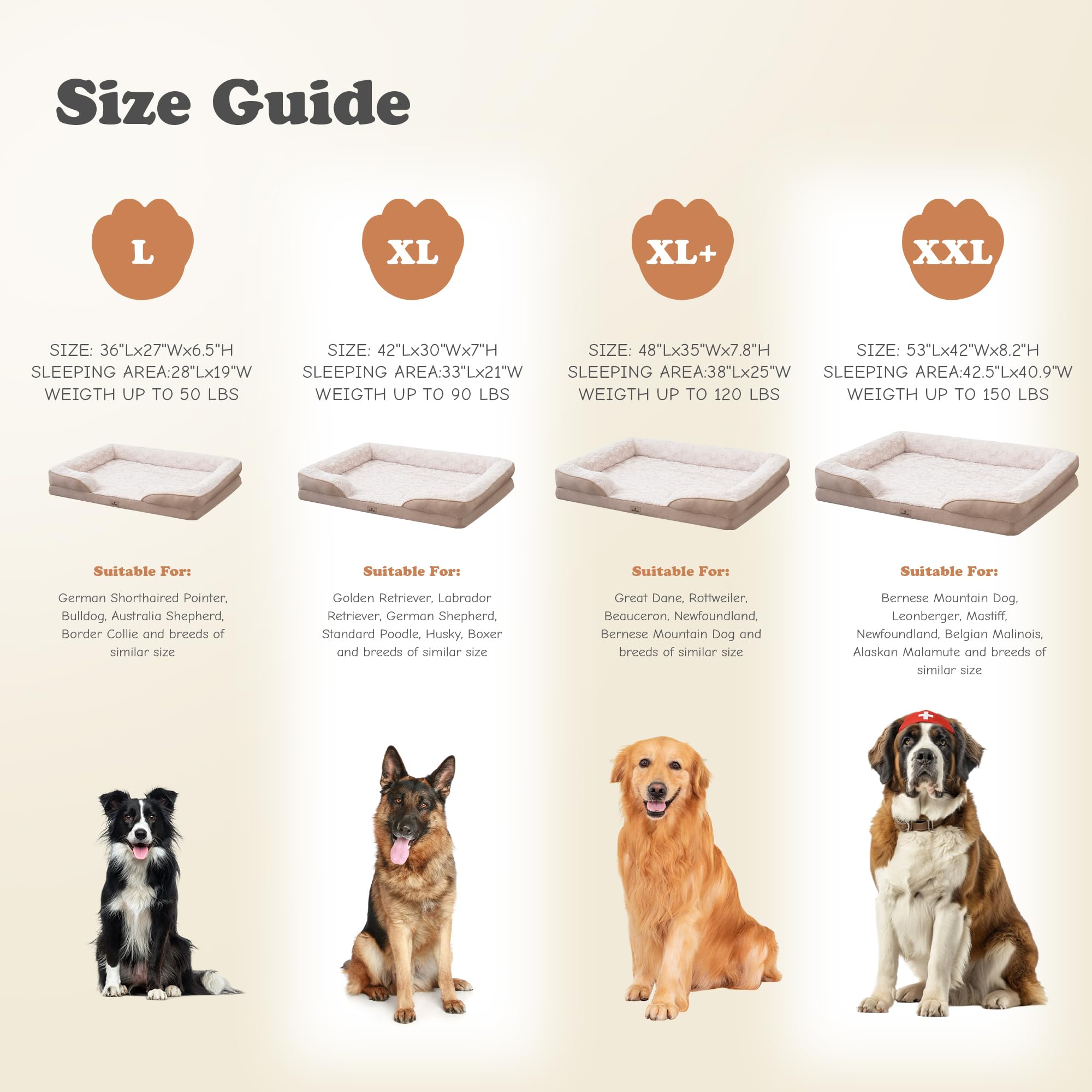Petfun Xxl Orthopedic Dog Bed - Washable Dog Sofa Beds For Giant Dogs, Supportive Foam Pet Couch Bed With Removable Washable Cov