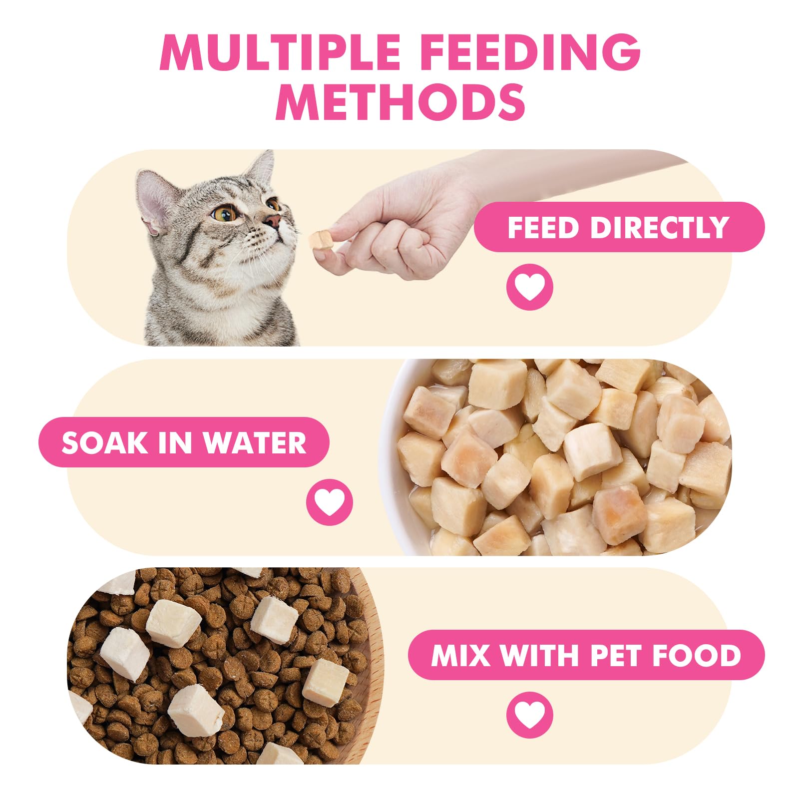 Puddonio Freeze Dried Cats & Dogs Raw Treats, All Natural Single Ingredient Chicken Breast, High Protein Healthy Pet Training Tr