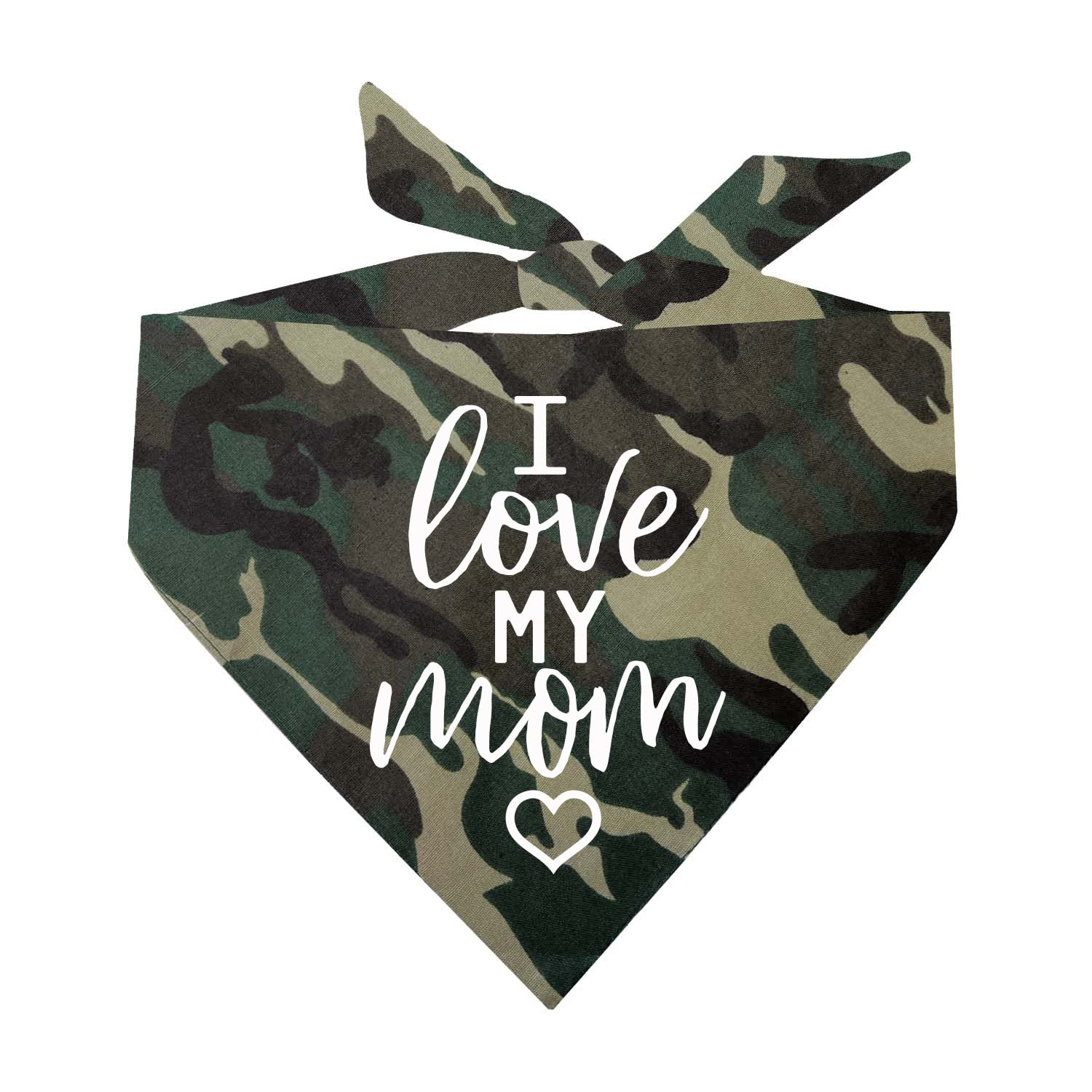 I Love My Mom Valentine'S Day, Mother'S Day Dog Bandana (Camo, Xs 177)