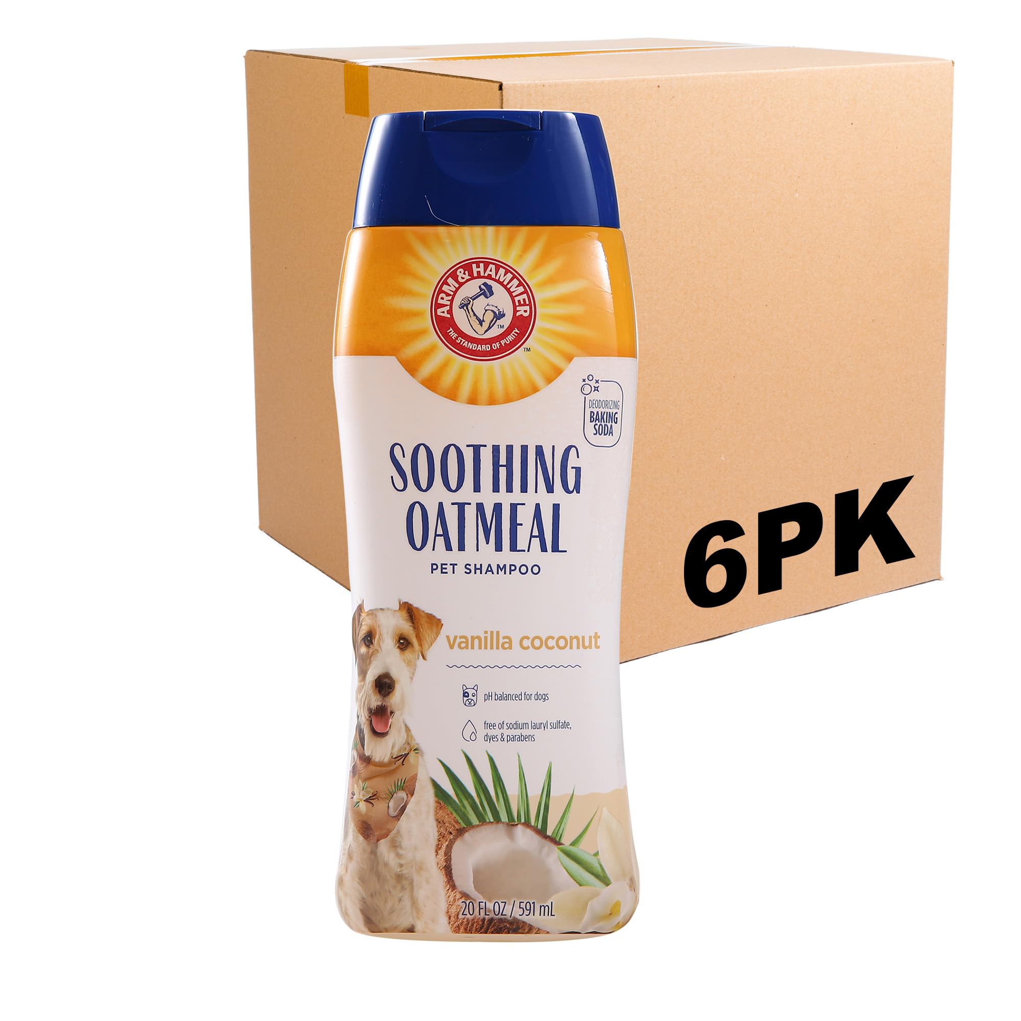 Arm & Hammer For Pets Soothing Oatmeal Pet Shampoo Moisturizing Dog Shampoo With Gentle Cleansing Formula Vanilla Coconut, 20 Ou