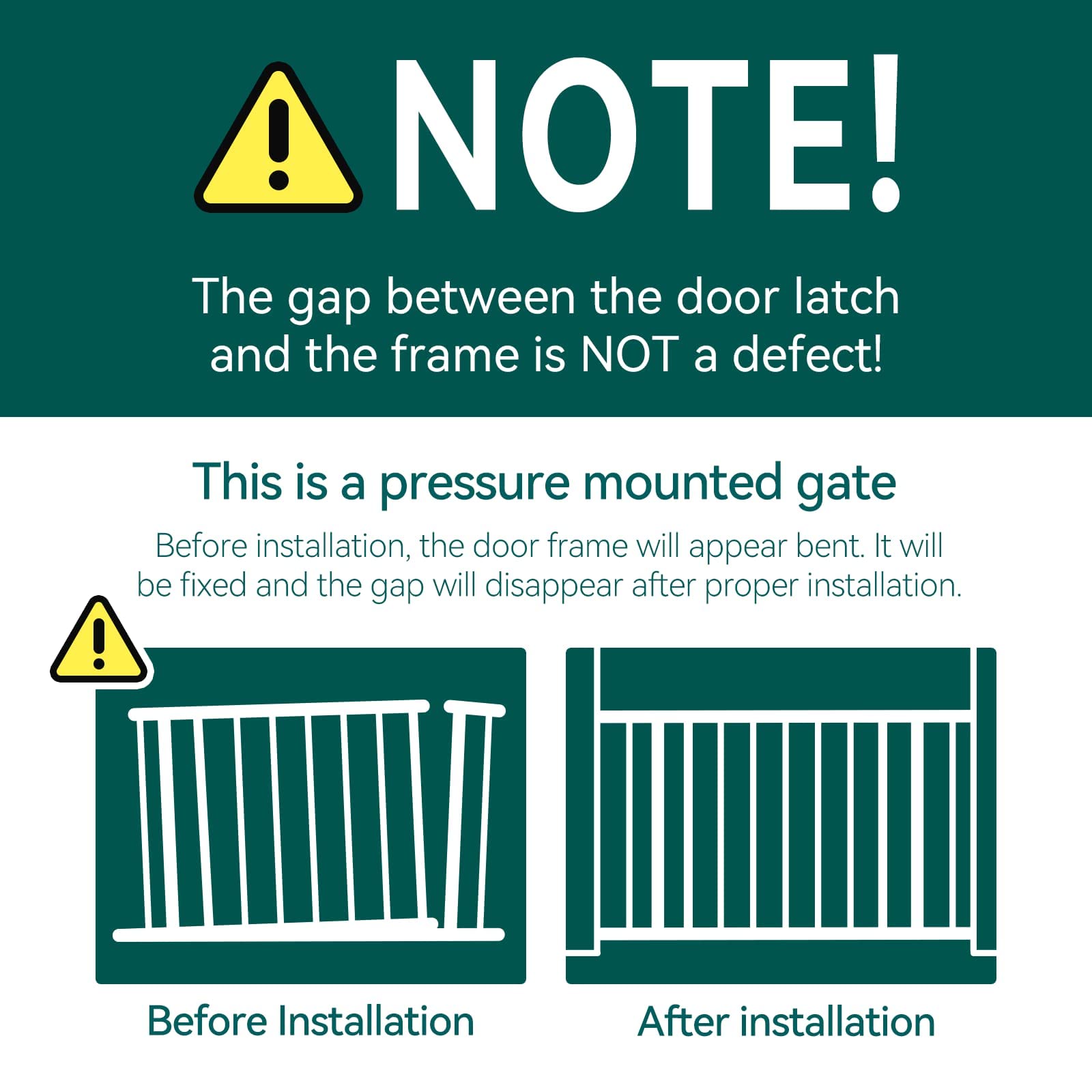 BABELIO 29-55 Inch Extra Wide Baby/Dog Gate, PressGuard P7, Metal Auto Close, Pressure Mounted Pet Door for Doorways, NO Need To