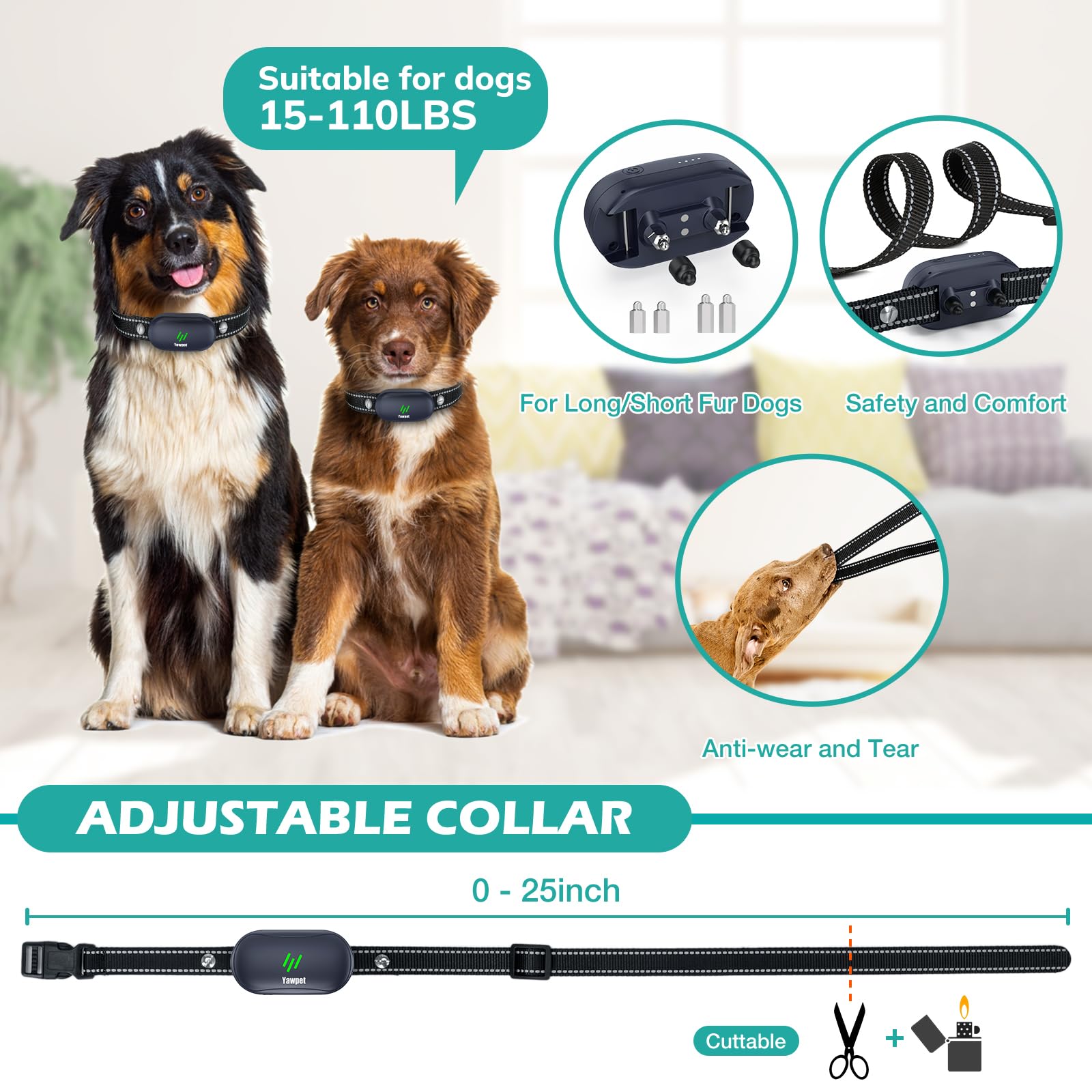 Dog Shock Collar, Electric Dog Training Collar With Remote 2680Ft For 2 Dogs, Ipx7 Waterproof Vibrating Dog Collar With 4 Traini