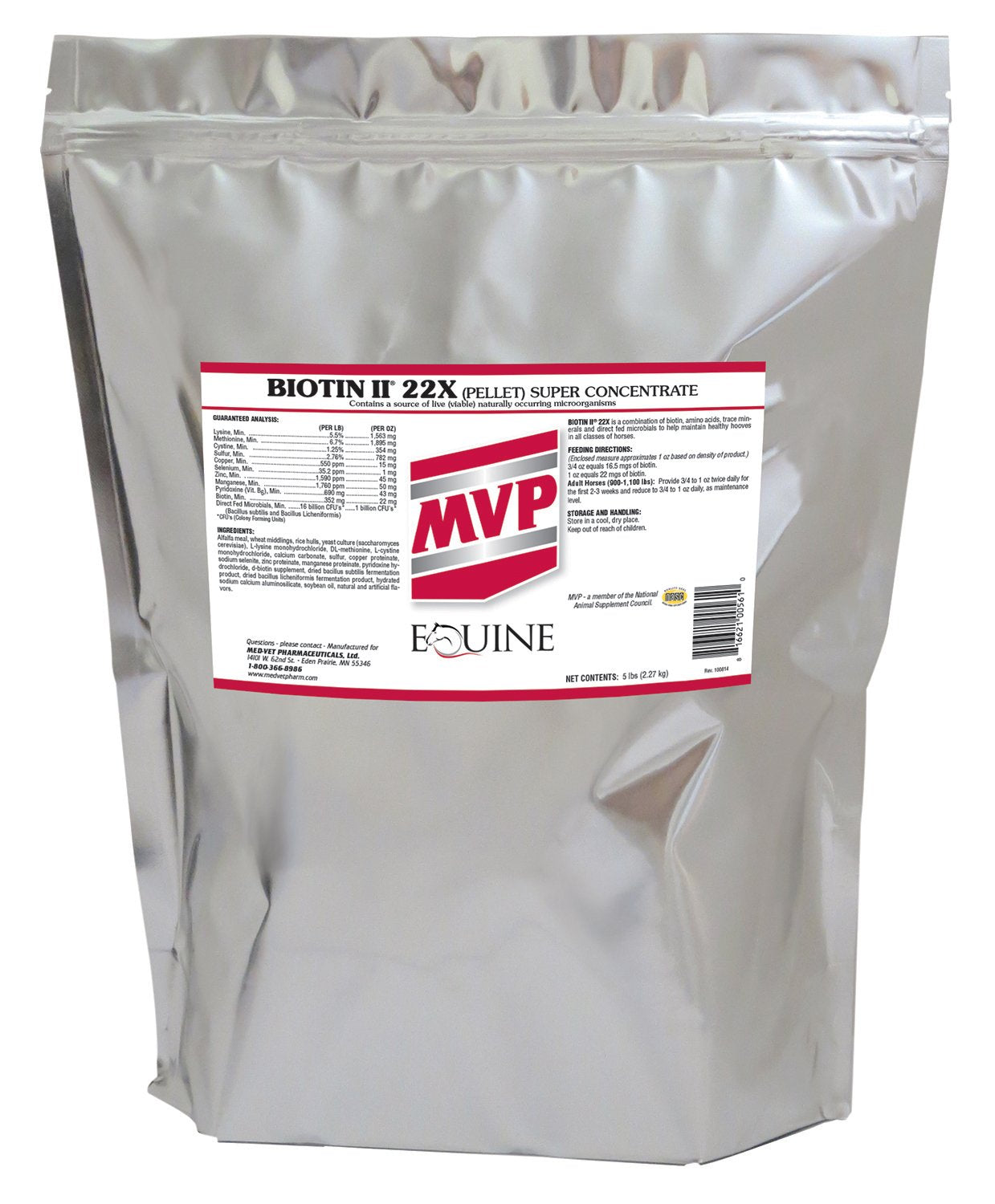 MVP Biotin II 22X (5lb) Hoof Supplement for Horses