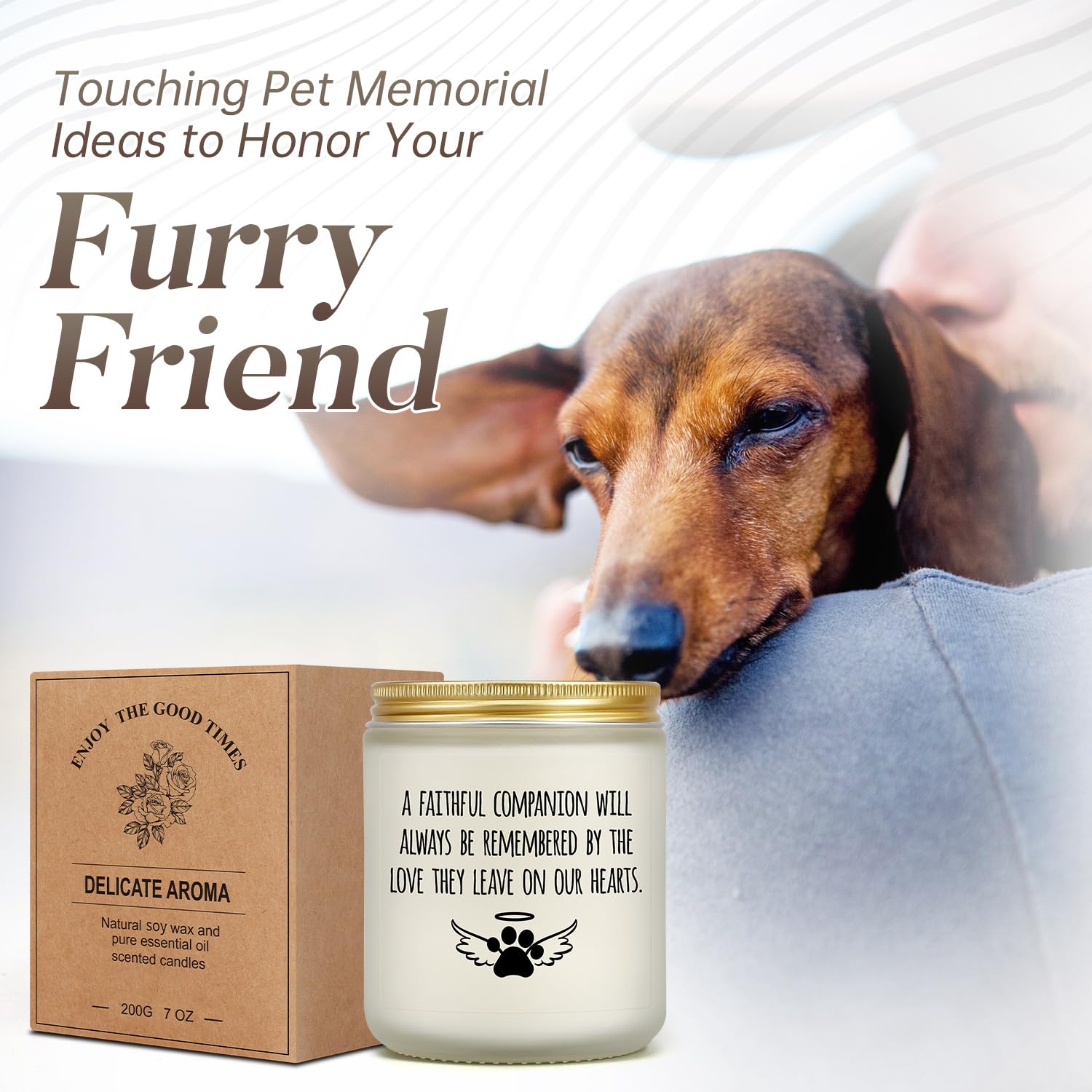 Cingue Pet Memorial Gifts, Loss Of Dog Sympathy Gift, Cat Candle, Pets Bereavement Death Remembrance Gift In Memory Dog, Grievin