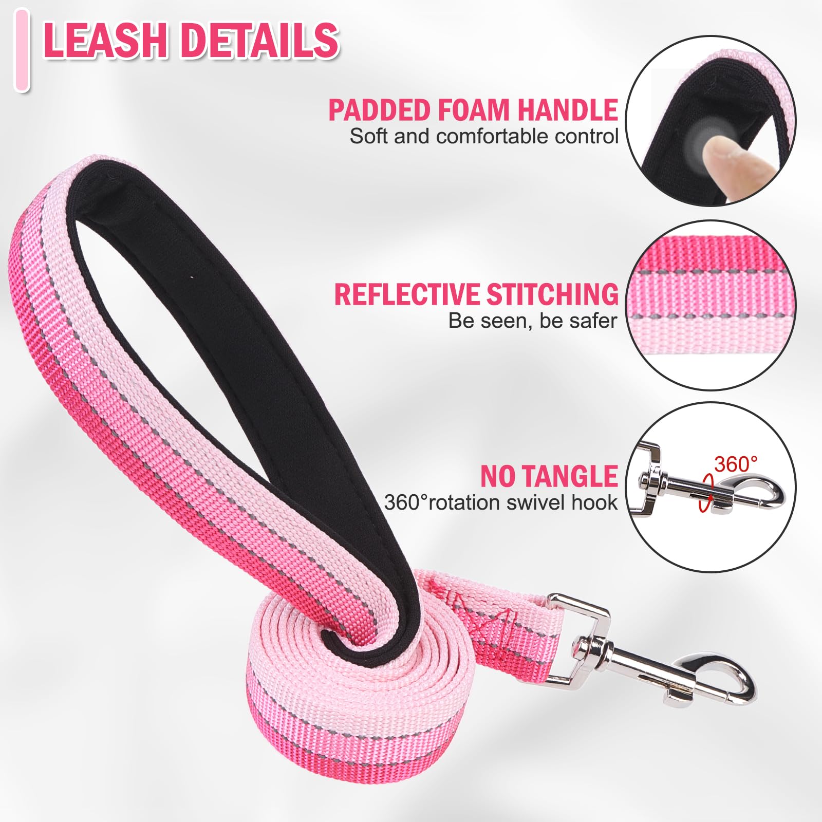 Esgpet Martingale Dog Collar And Leash Set For Walking, Playing, Training, Reflective Adjustable Puppy Collars With Leash For Sm