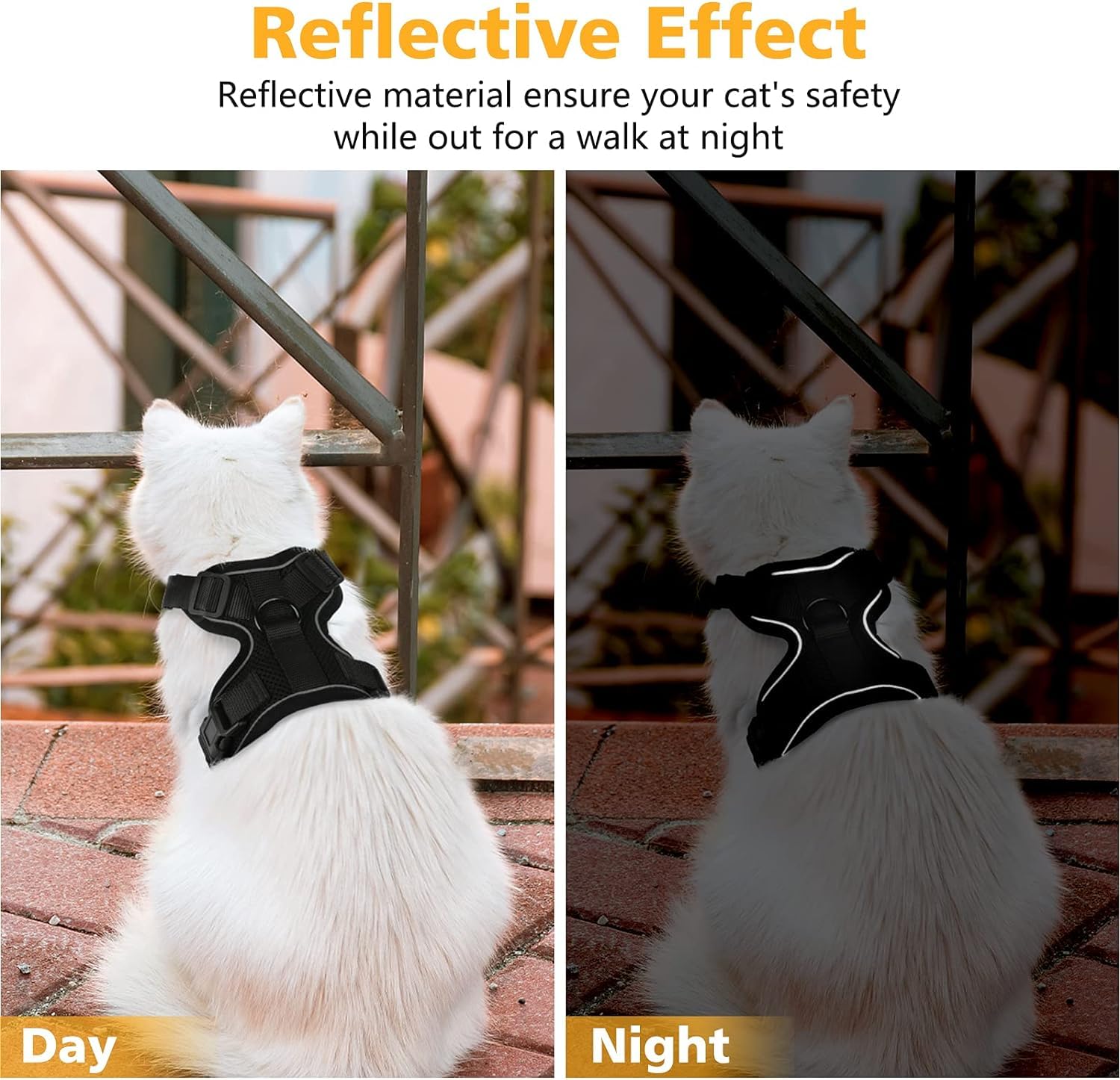 Dooradar Cat Harness And Leash Set, Escape Proof Safe Adjustable Kitten Vest Harnesses For Walking, Easy Control Soft Breathable