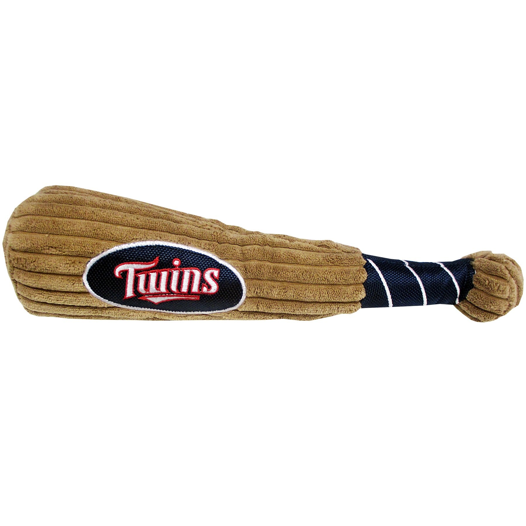 MLB Minnesota Twins Baseball Bat Toy for DOGS & CATS. Soft Corduroy Plush Dog Toy with Inner SQUEAKER, MLB Chew Toys for Dogs or
