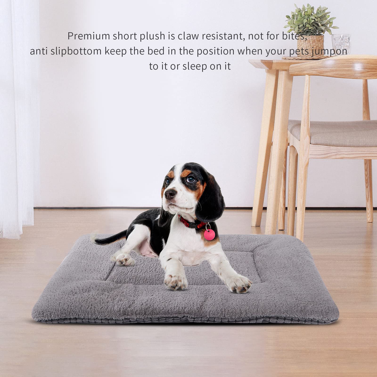 Vetasac Dog Bed Mat, Soft And Warm Pet Cushion, Dual Purpose Washable Mattress Bed For Small Medium Large Dog And Cat Sleeping Xb004 (24'X18', Light Grey)