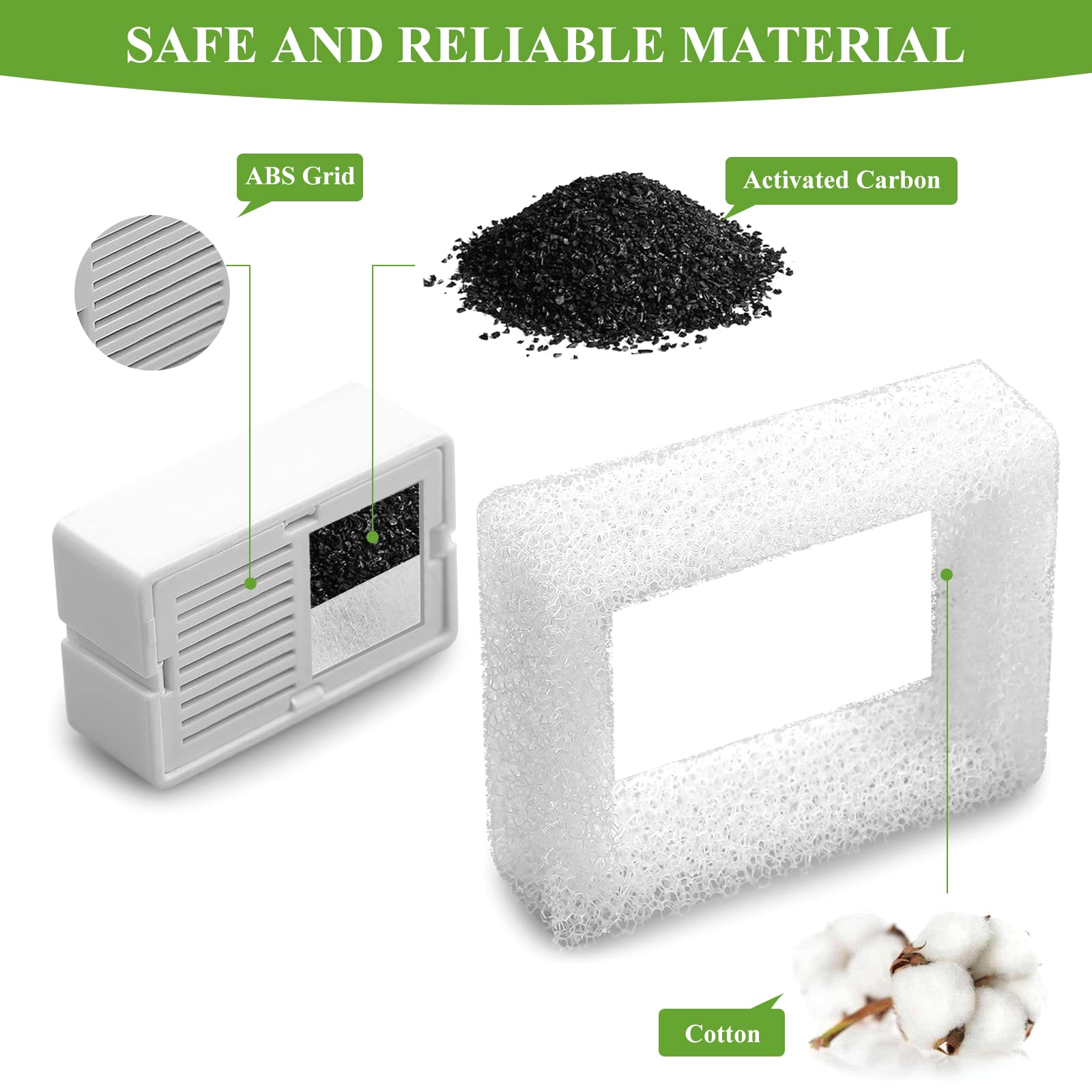 Cepheus 16 Pack Cat Water Fountain Filter With 4 Foam, Cupcake Pet Fountain Replacement Filters For Ceramic Cat Water Fountain, Carbon Fountain Filter Set