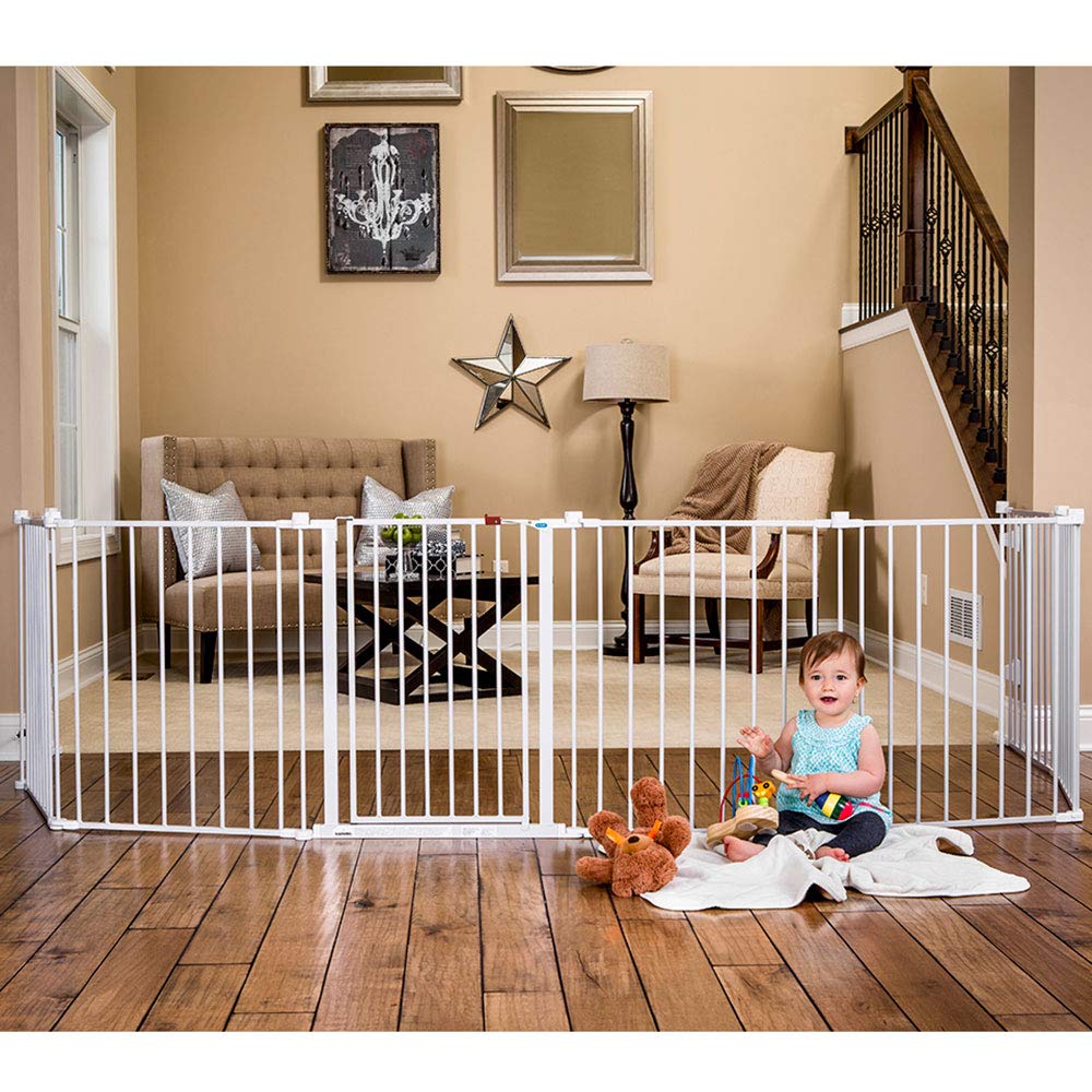 Regalo 194-Inch Super Wide Adjustable Baby Gate and Play Yard, 2-In-1, Bonus Kit, 4 Count (Pack of 1)
