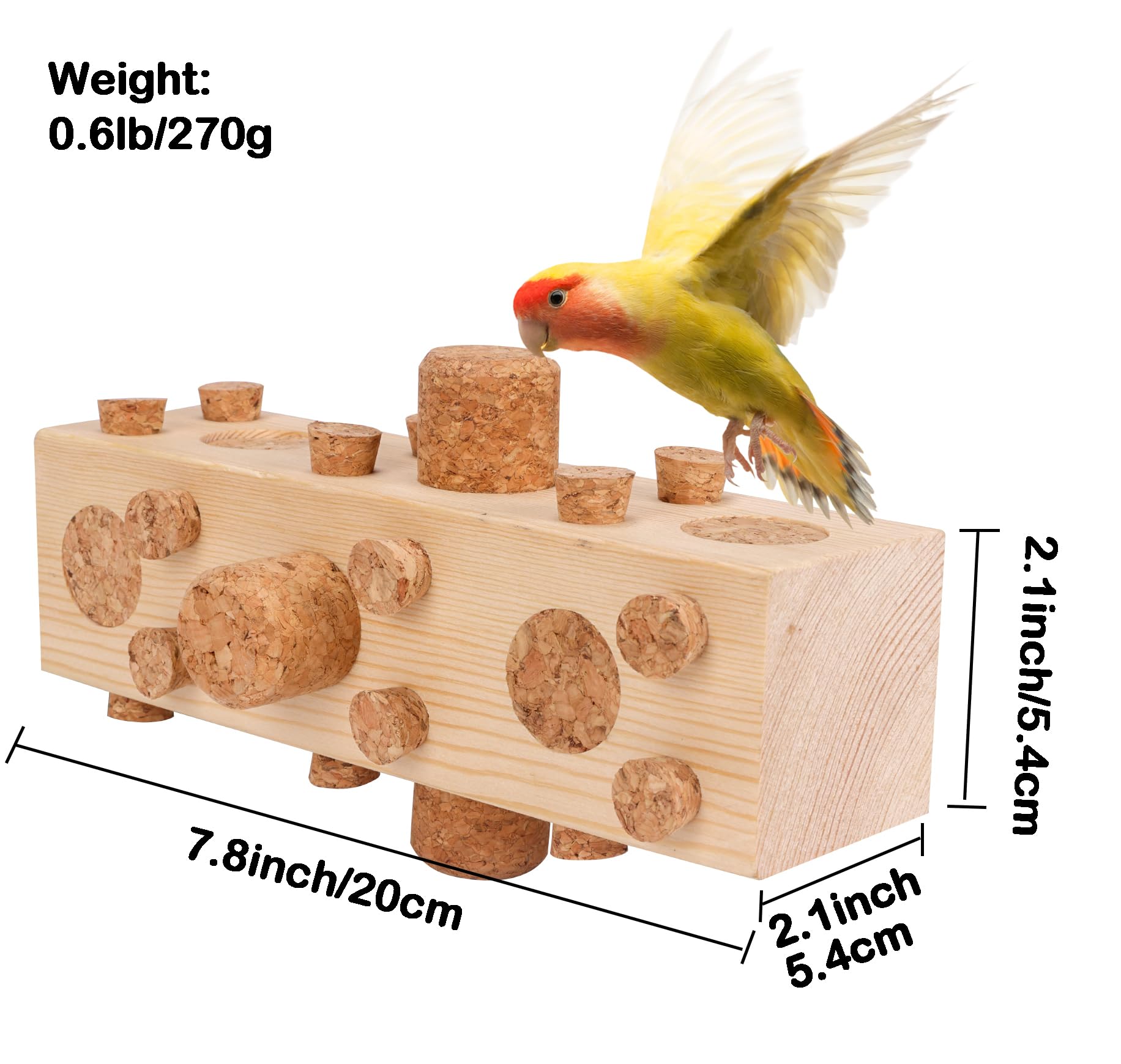 36Pcs Soft Corks With Parrot Chewing Toy Cage Perch Pine Wood Foraging Smart Toy For Small To Regular Size Parrot Cockatiel Bird