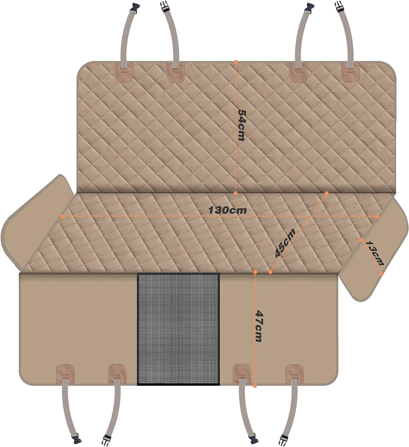 Gxt Dog Back Seat Cover Protector For Cars Suv And Trucks With Mesh Window, Scratchproof Nonslip And Waterproof Material(Dark Kh