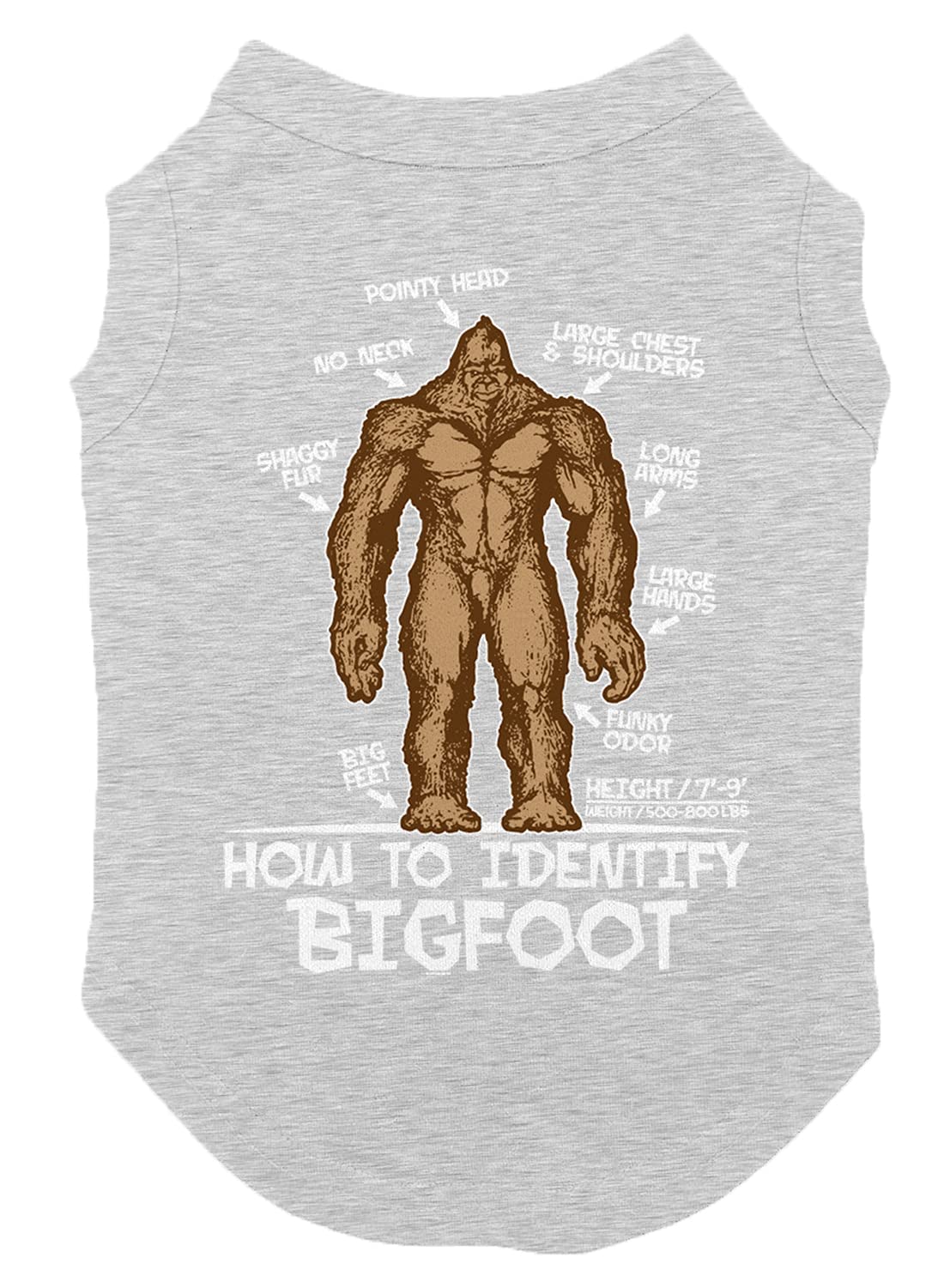 How To Identify Bigfoot - Dog Shirt (Light Gray, Large)