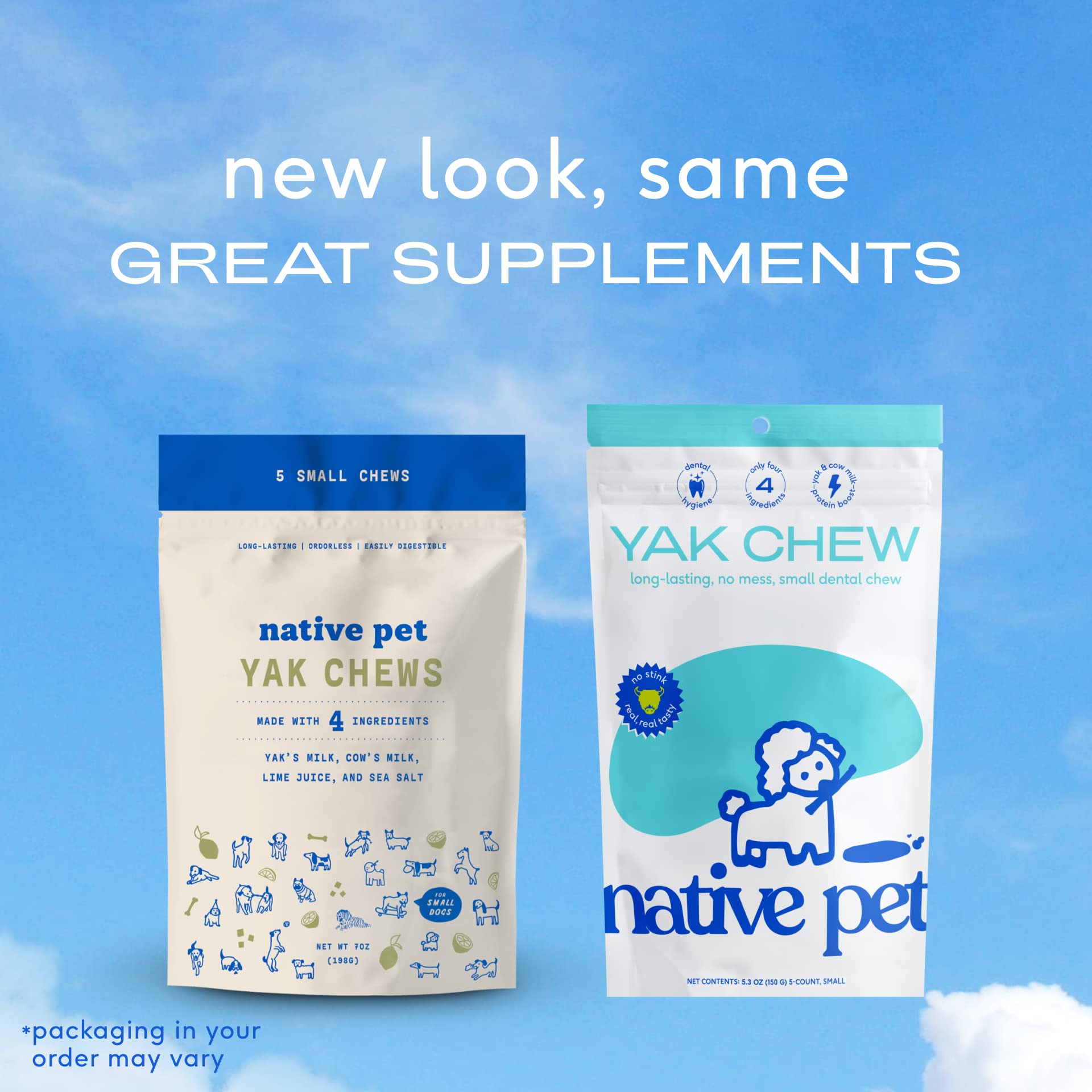 Native Pet Yak Cheese Himalayan Dog Chews - Long Lasting Dental Sticks for Small Breeds- 100% All Natural Himalayan Yak Chews fo