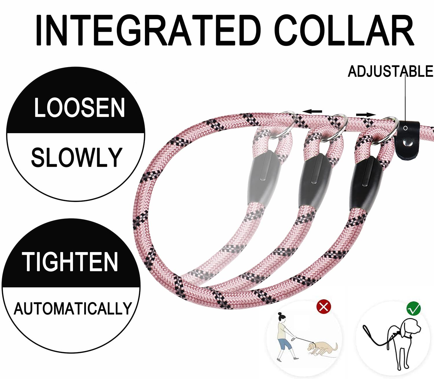 6 Ft Dog Leash, Durable Premium Quality Strong Training Rope Slip Leash With Comfortable Padded Handle And Highly Reflective Thr