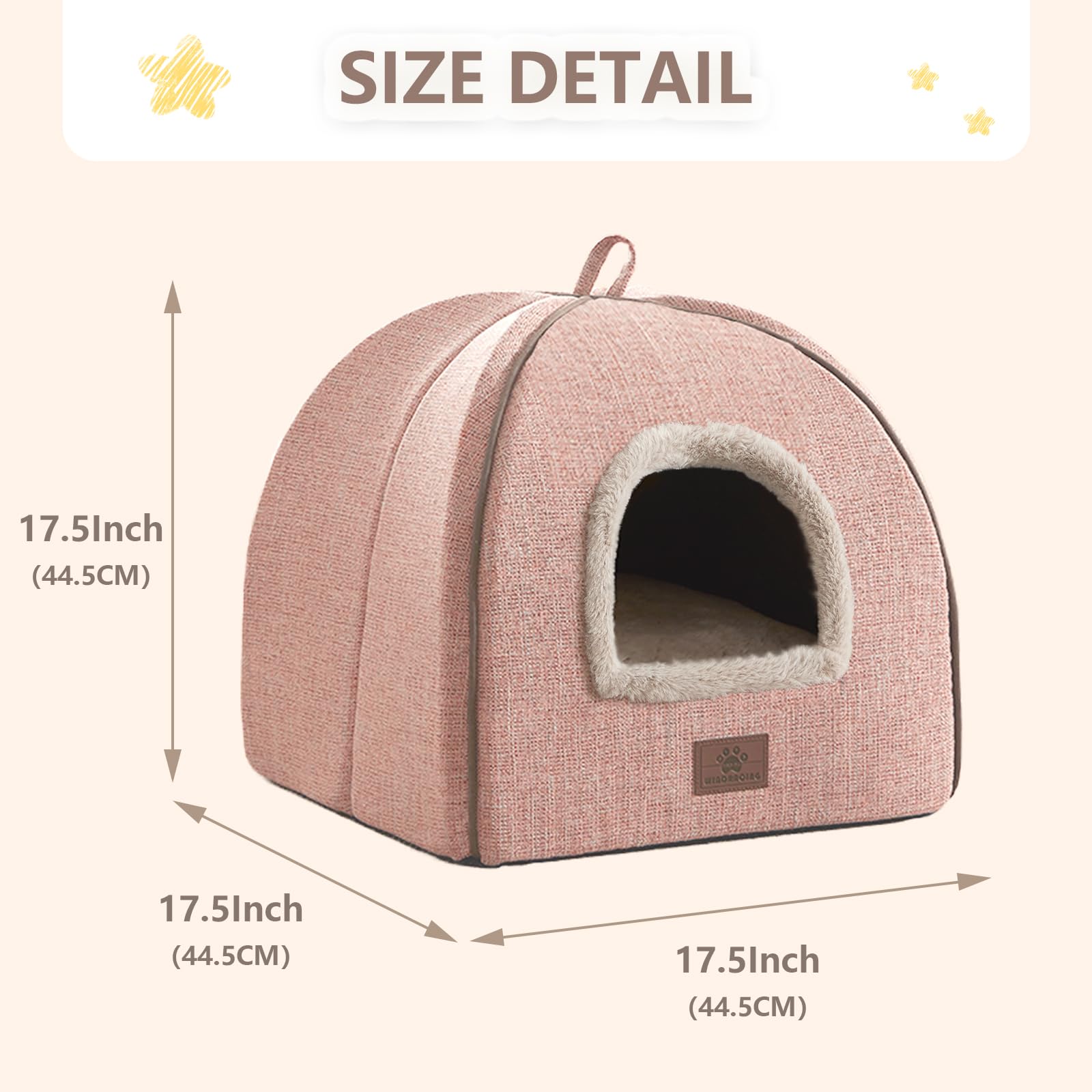 Cat Bed For Indoor Cats - Cat Cave Cat House Cats Tent With Removable Washable Cushioned Pillow, Soft And Self Kitten Beds (Larg