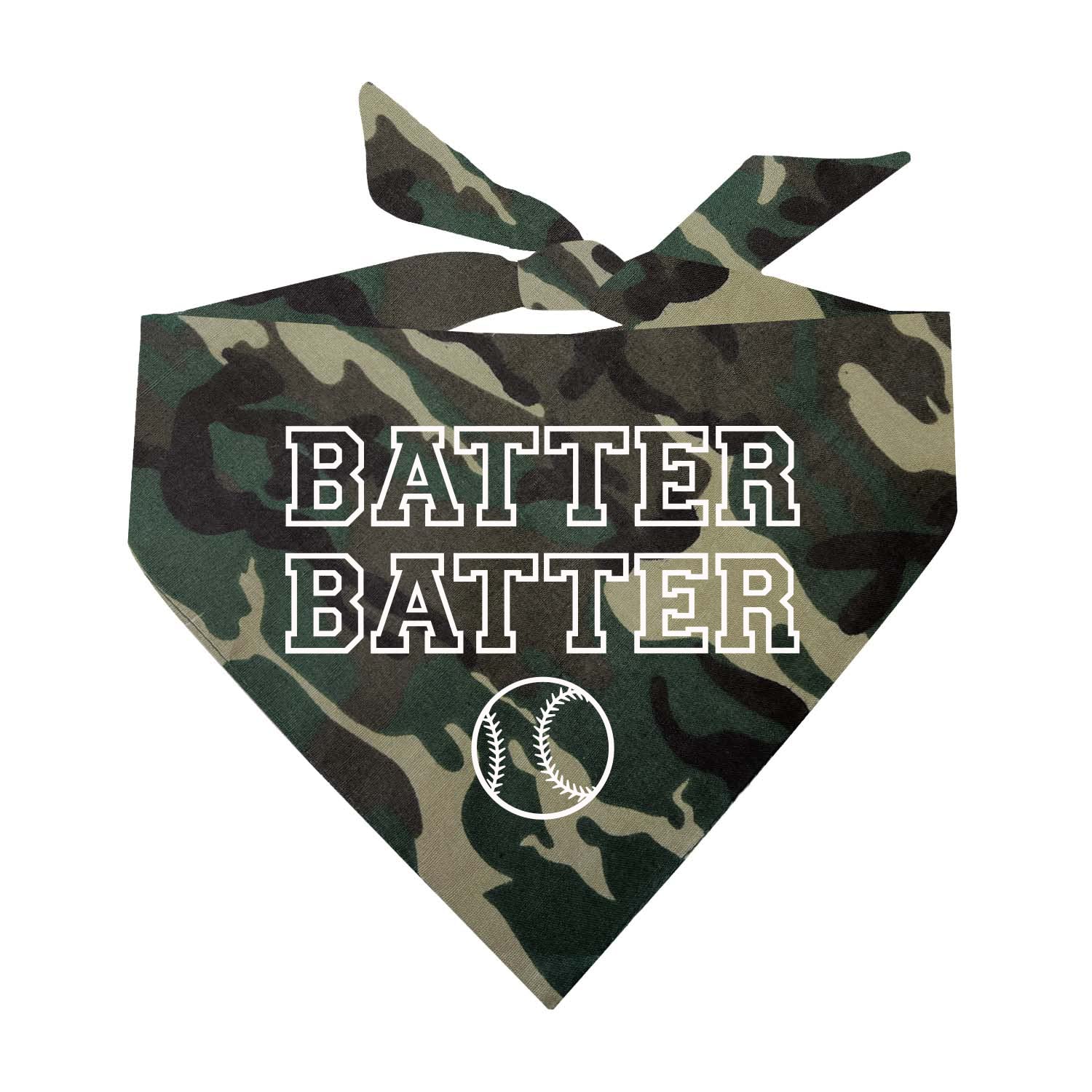 Batter Batter Baseball Dog Bandana (1050 Camo, X-Small)