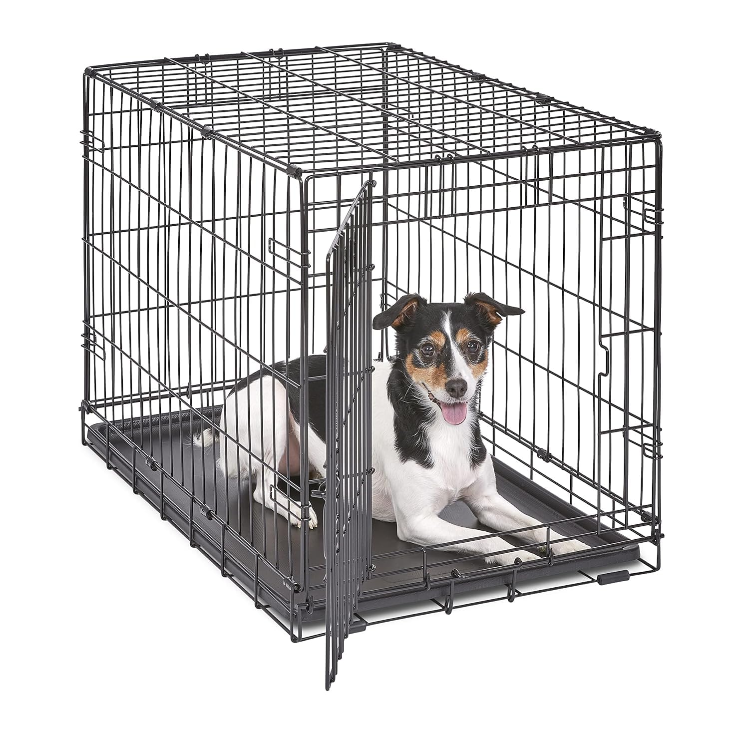 Midwest Homes For Pets Newly Enhanced Single Door Icrate Dog Crate, Includes Leak-Proof Pan, Floor Protecting Feet , Divider Pane L & New Patented Features
