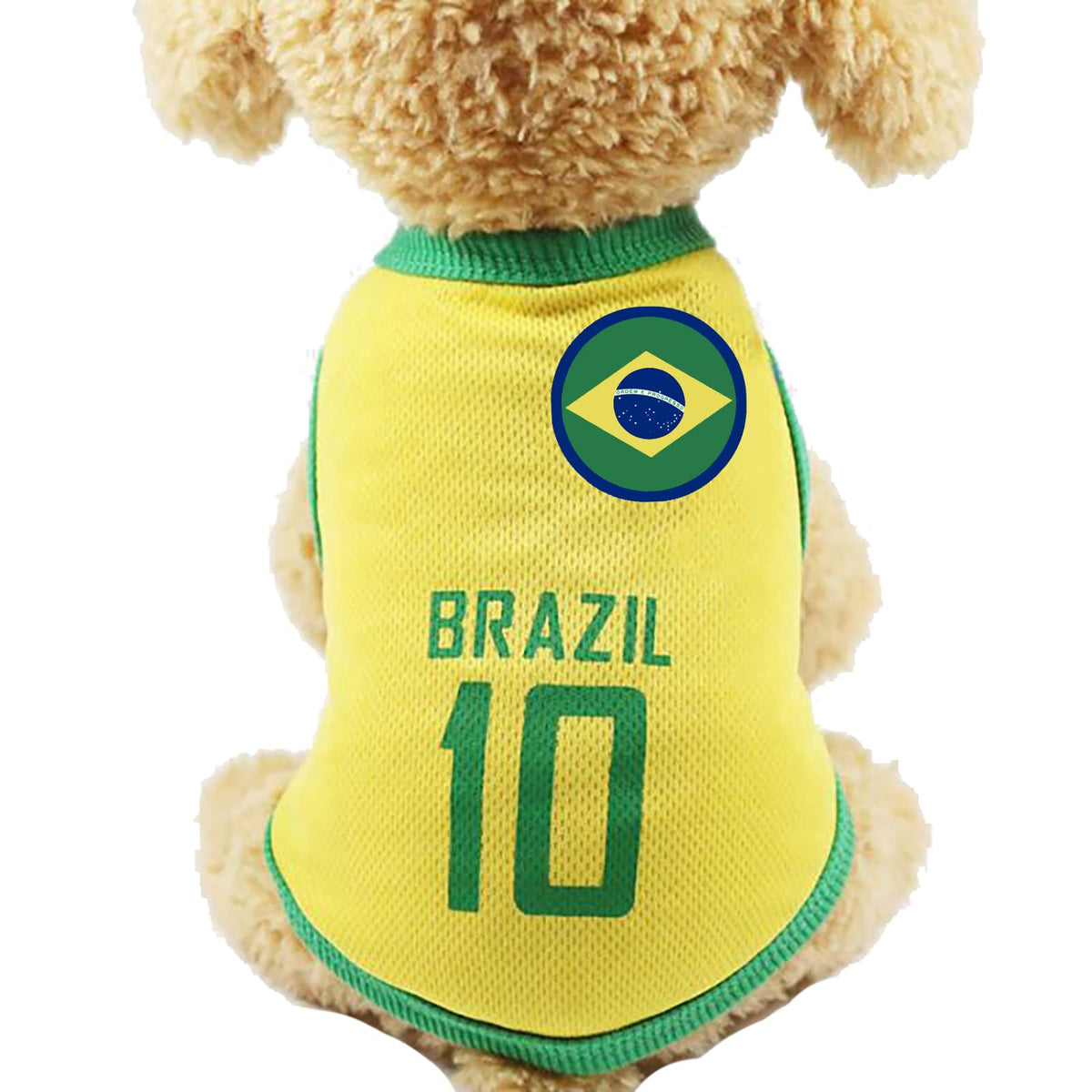 Gabefish Dog World Cup T Shirt Pets Football Jersey Sports Soccer National Team Vest Cat Summer Cool Clothes Apparel Brazil 2X-Large