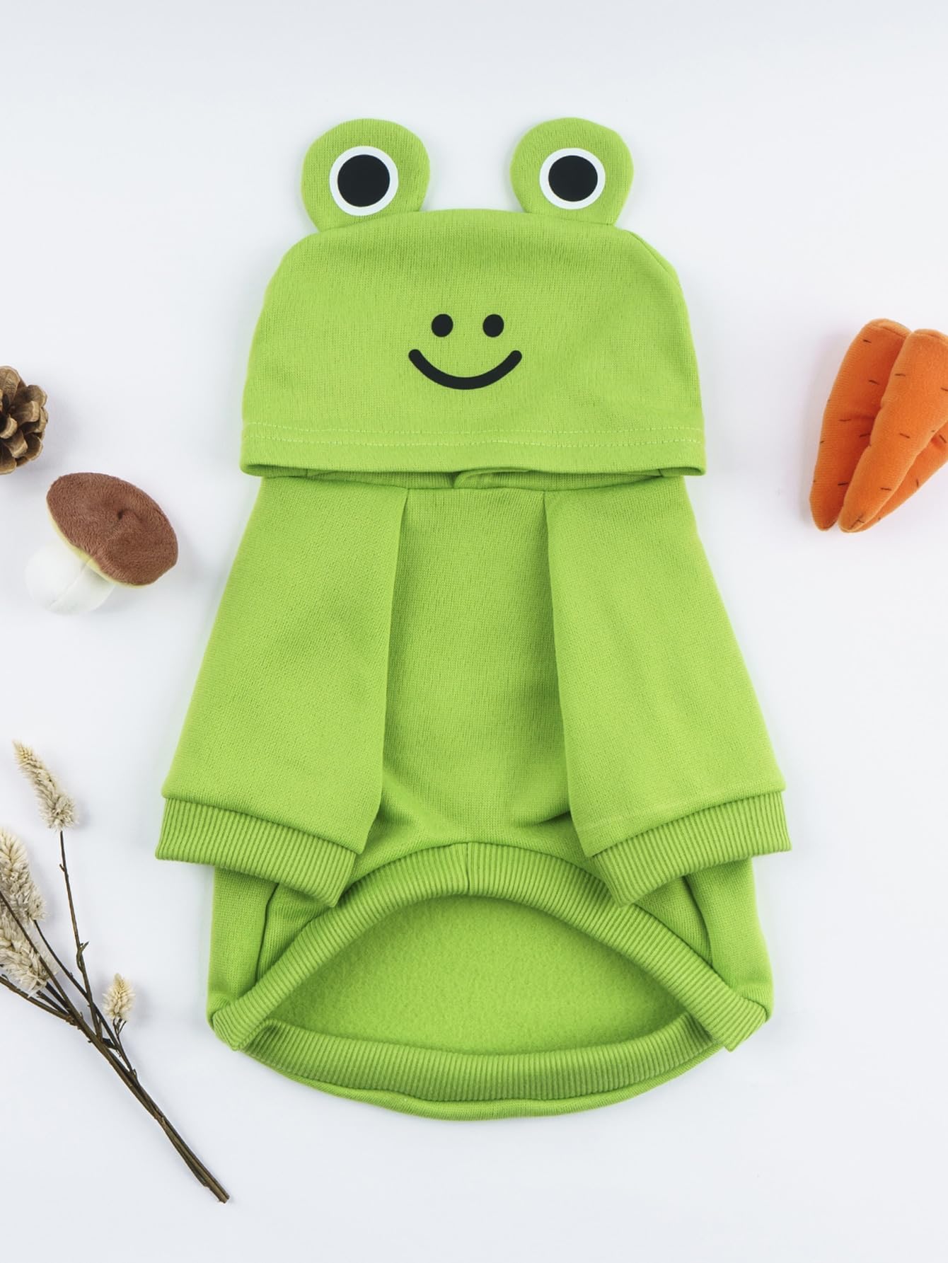 Qwinee Frog Dog Hoodie Dog Warm Jacket Coat Puppy Sweatshirt Christmas Halloween Dog Costume Cosplay Winter Dog Clothes Pet Apparel For Small Medium Dogs Cats Kitten Green Xl