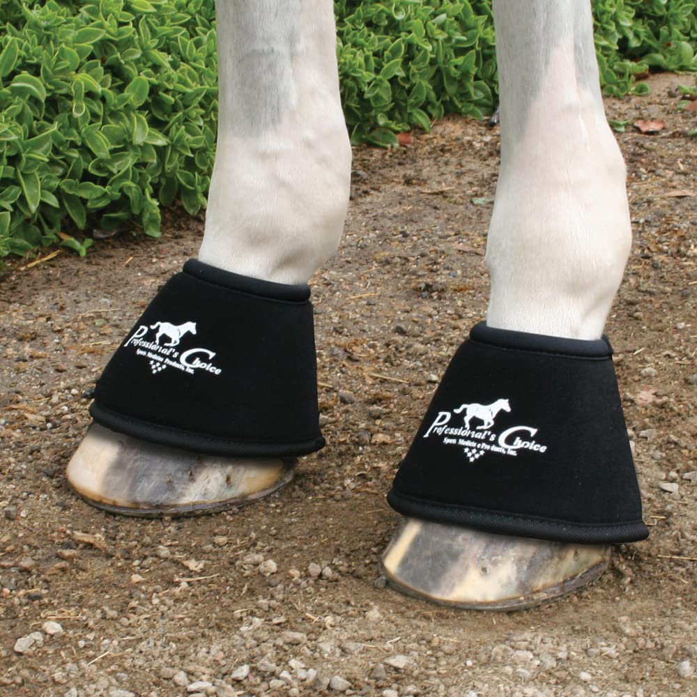 Professional'S Choice Quick-Wrap Bell Boots | Ultimate In Hoof And Soft Tissue Protection | 360 Degree Wrap | Large Black