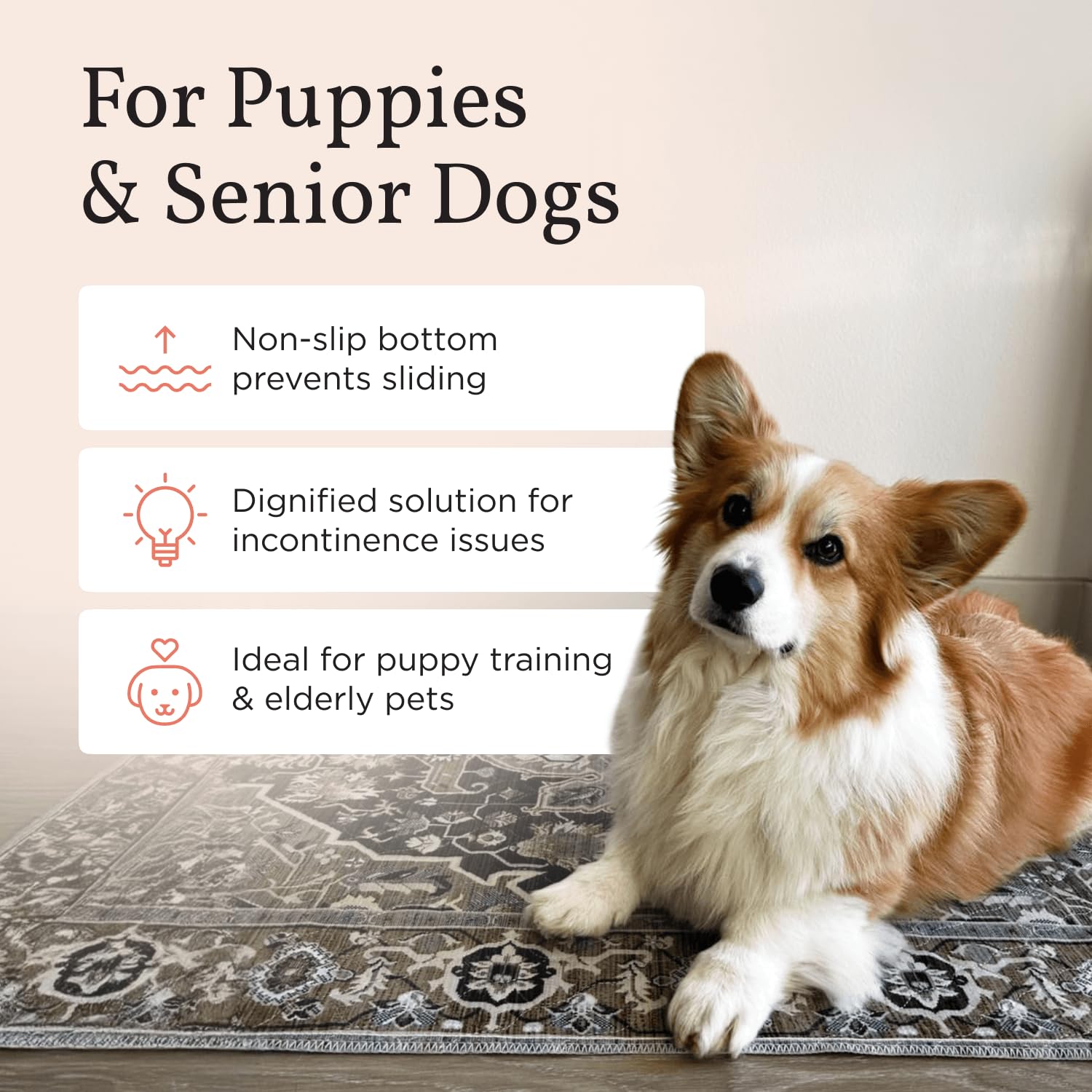 Lovewag Washable Pee Pads For Dogs, 2Pcs 36 X 48 Non-Slip Reusable Puppy Pads Waterproof, Super Absorbent And Waterproof Dog Pad