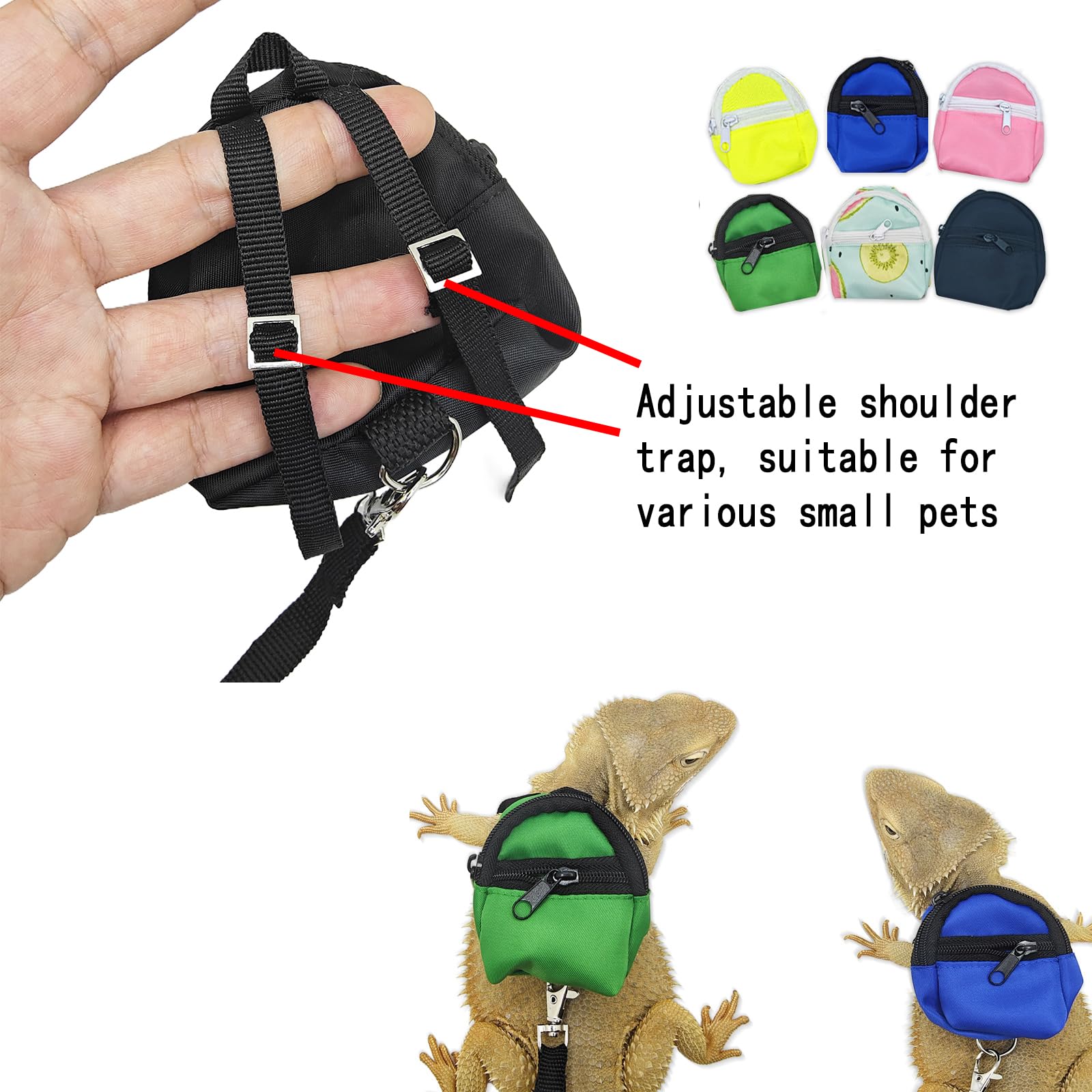 Desert Iguana Backpack Carrier,Bearded Dragon Portable Backpack Carrier With Small Backpack Harness Leash Set,Space Capsule Clea