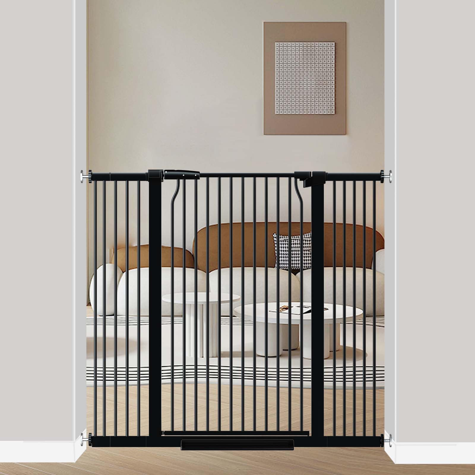 flower frail 40.5'' Extra Tall Baby Gate for Doorways, 40.6''-49.1'' Extra Wide Pet Gate No Drill, 1.37'' Narrow Space Puppy Dog