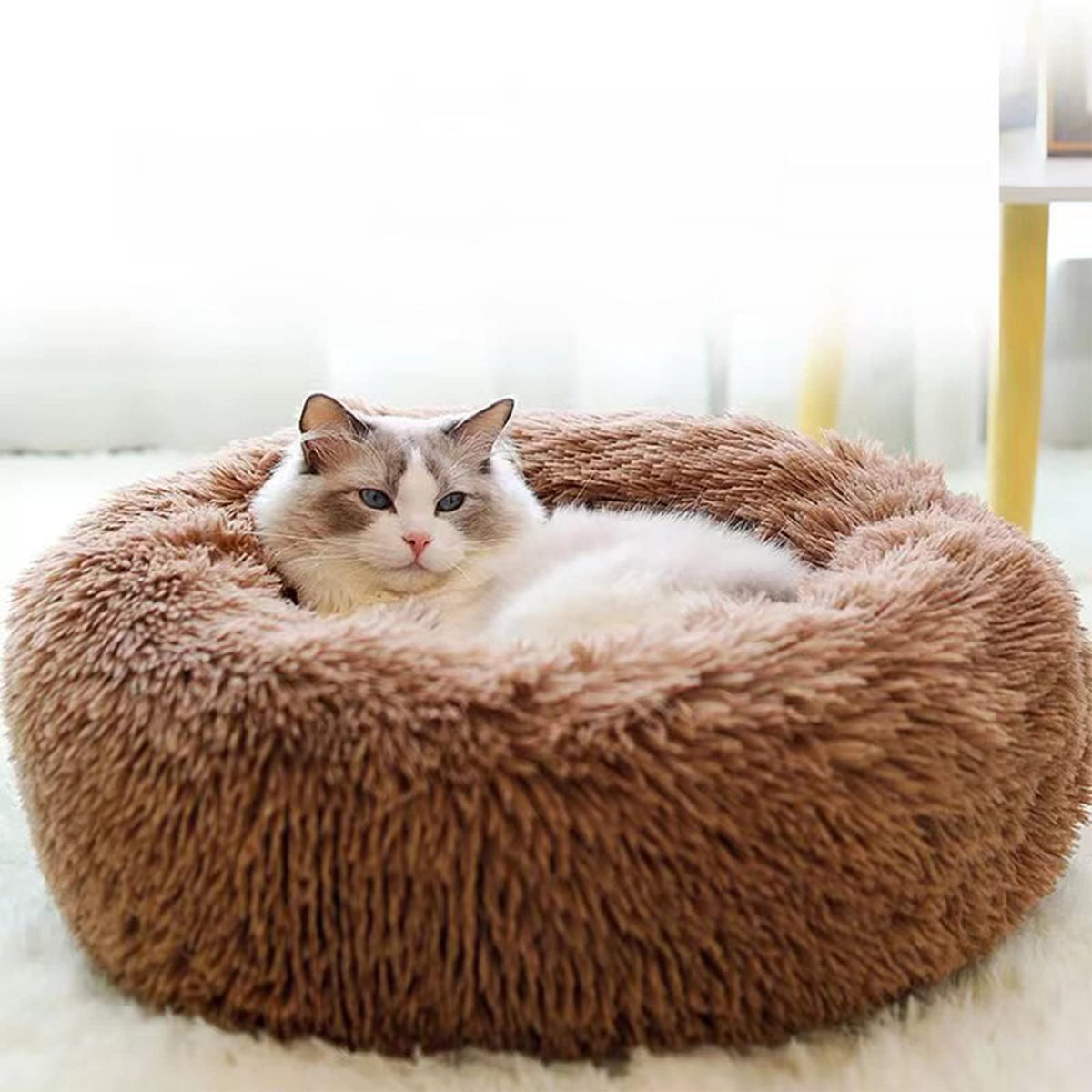 Nisrada Cat Beds For Indoor Cats,24 Inch Dog Bed For Small Melium Large Dogs, Washable-Round Pet Bed For Puppy And Kitten With S