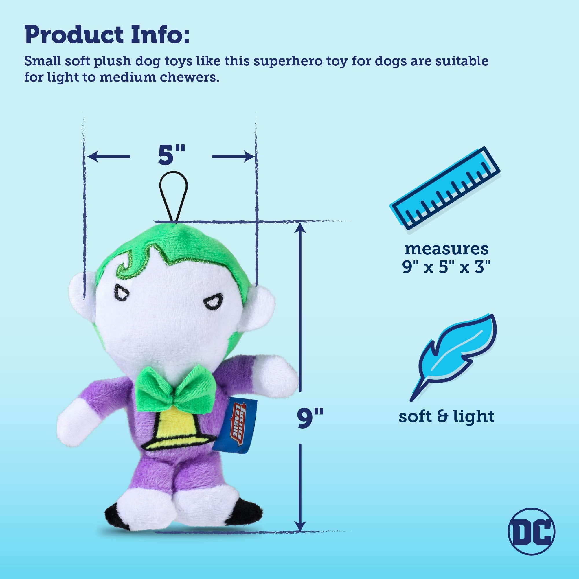 Dc Comics For Pets Joker Large Plush Figure Toy | Squeaky Plush Dog Toy Joker Character, Great Dog Toy Accessory For All Dogs, Fun And Cute Dog Stuff For Your Dog Toy Basket