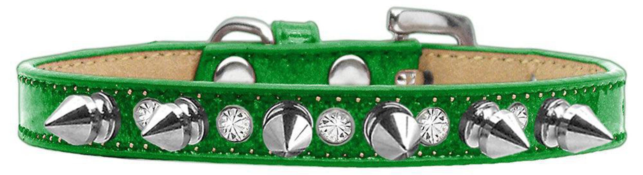 Dog, Puppy and Pet Ice Cream Collar, Crystal & Silver Spikes Orange 16