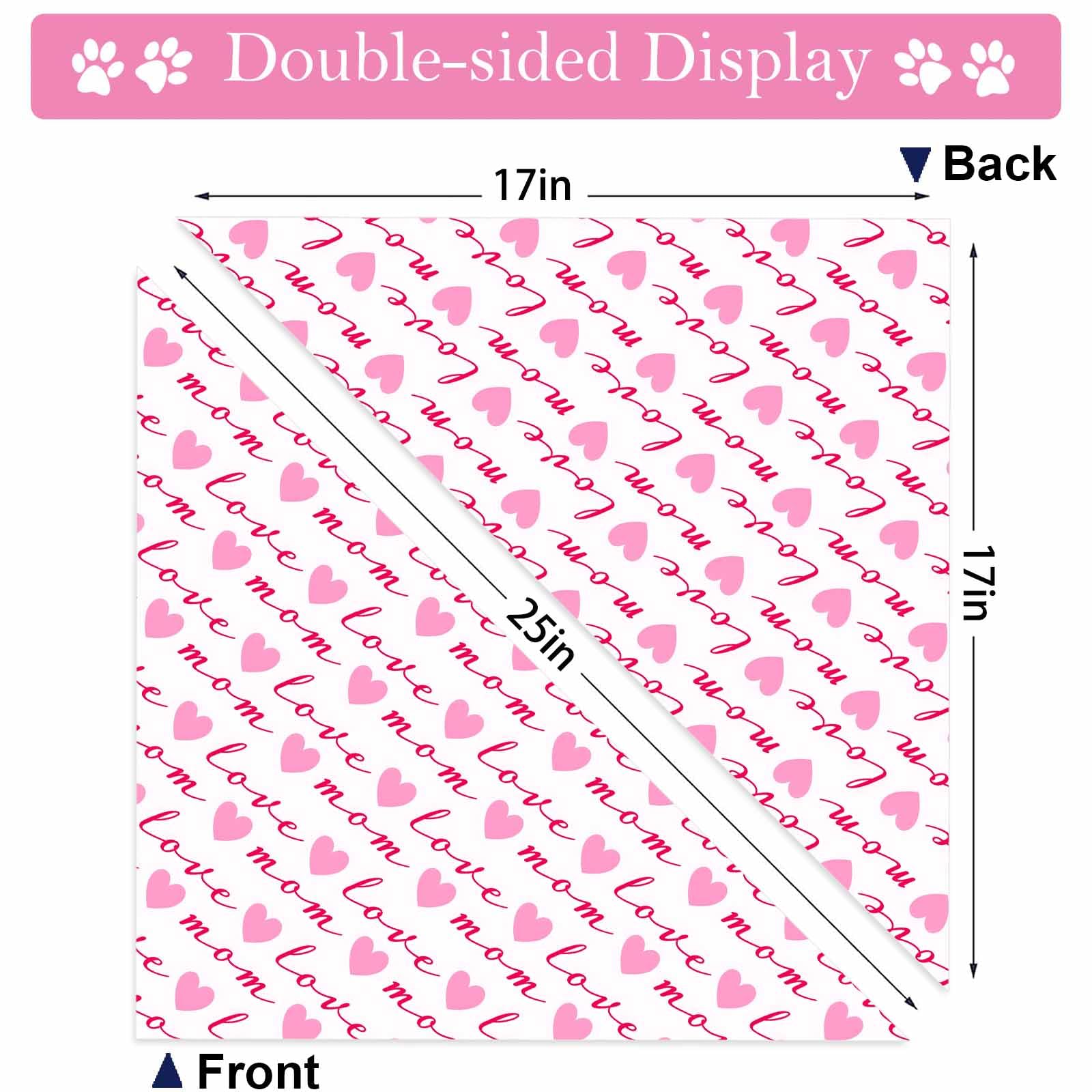 Mothers Day Dog Bandanas 2 Pack, Reversible I Love My Mom Pet Scarf For Boy And Girl, Valentines Day Bandana For Small Medium La