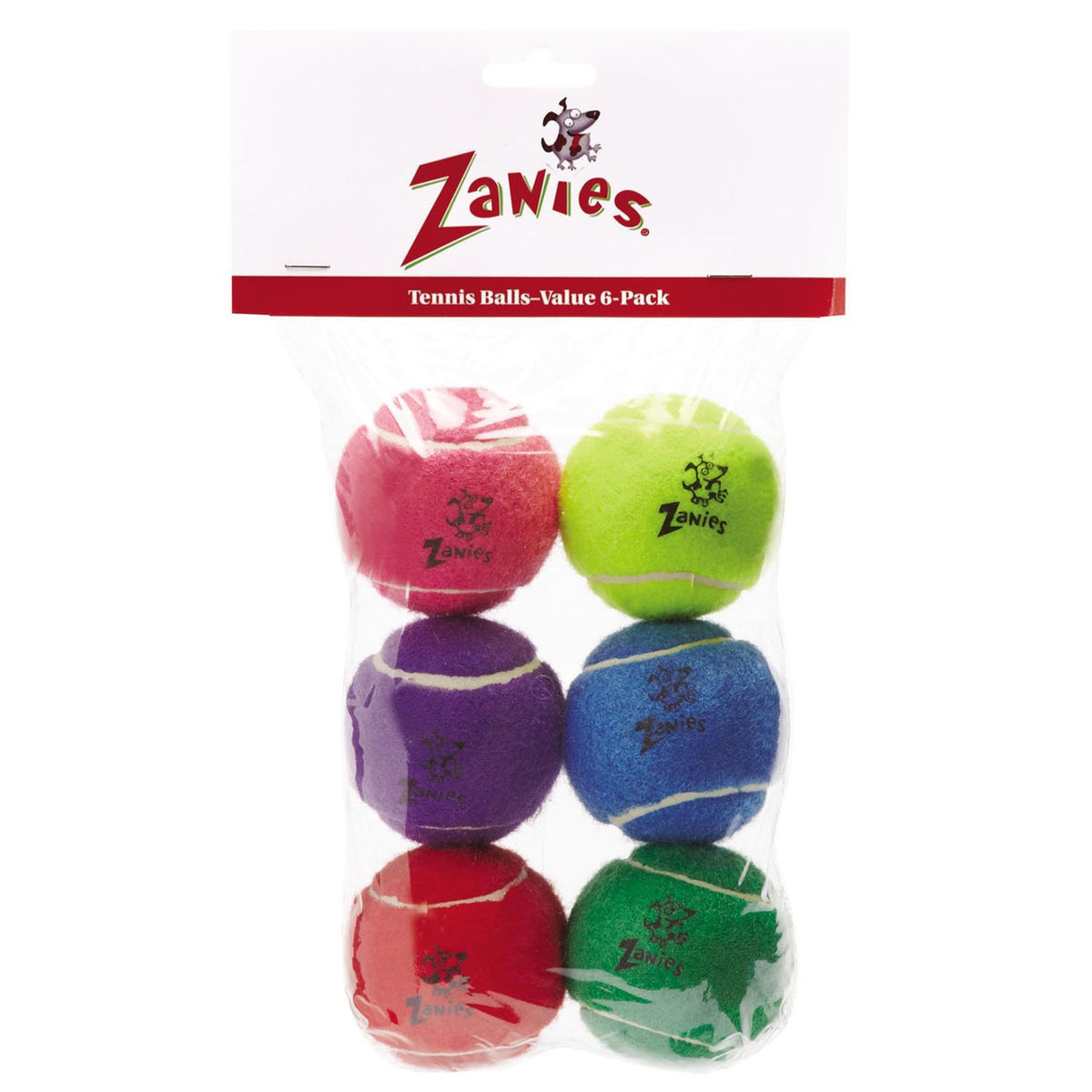 Zanies Tennis Ball Teasers Assorted 6 Pack