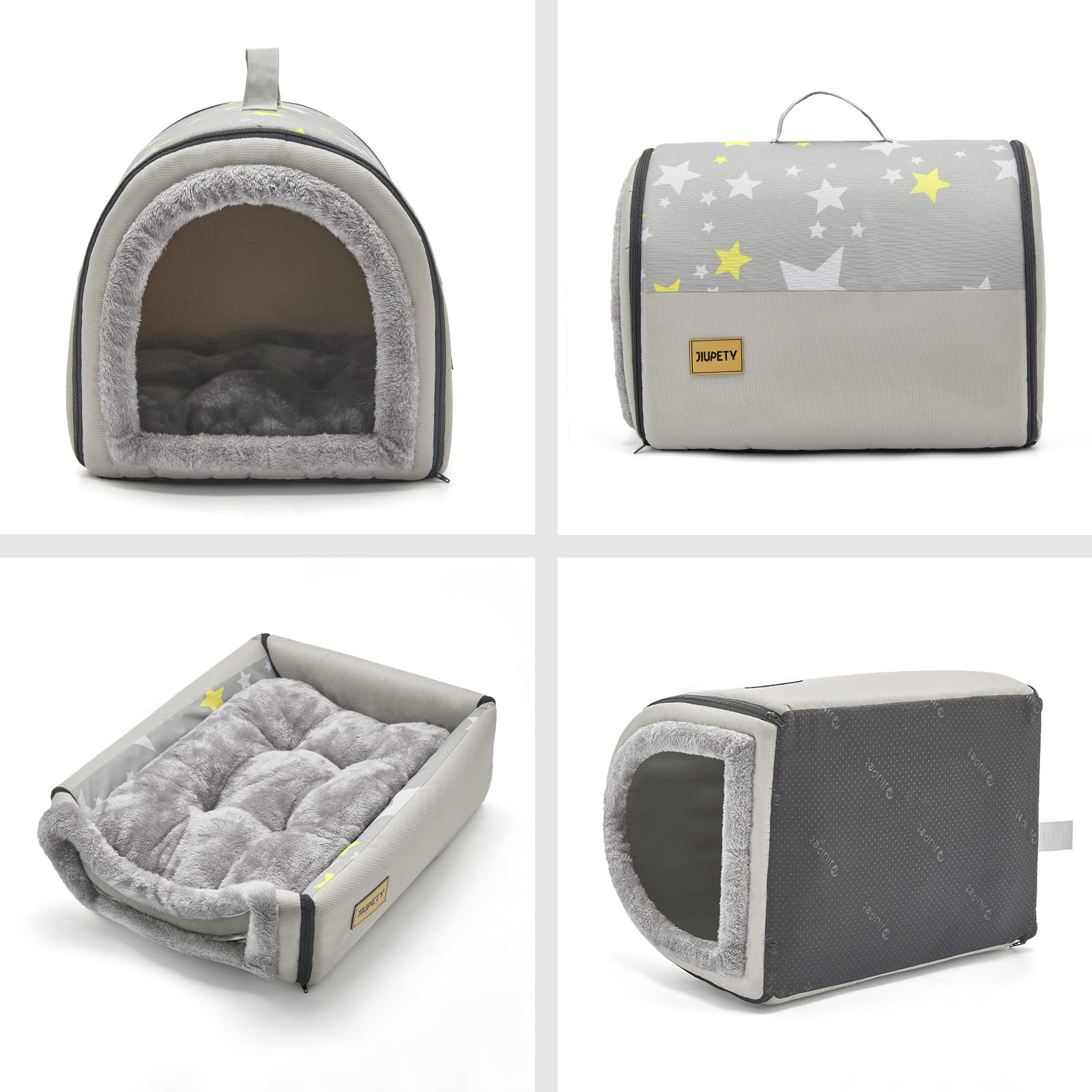 Jiupety Cozy Small Dog House, 2 In 1 Pet Dog House, M Size House For ?Cat And Small Dog, Portable House For Small Dogs, Grey