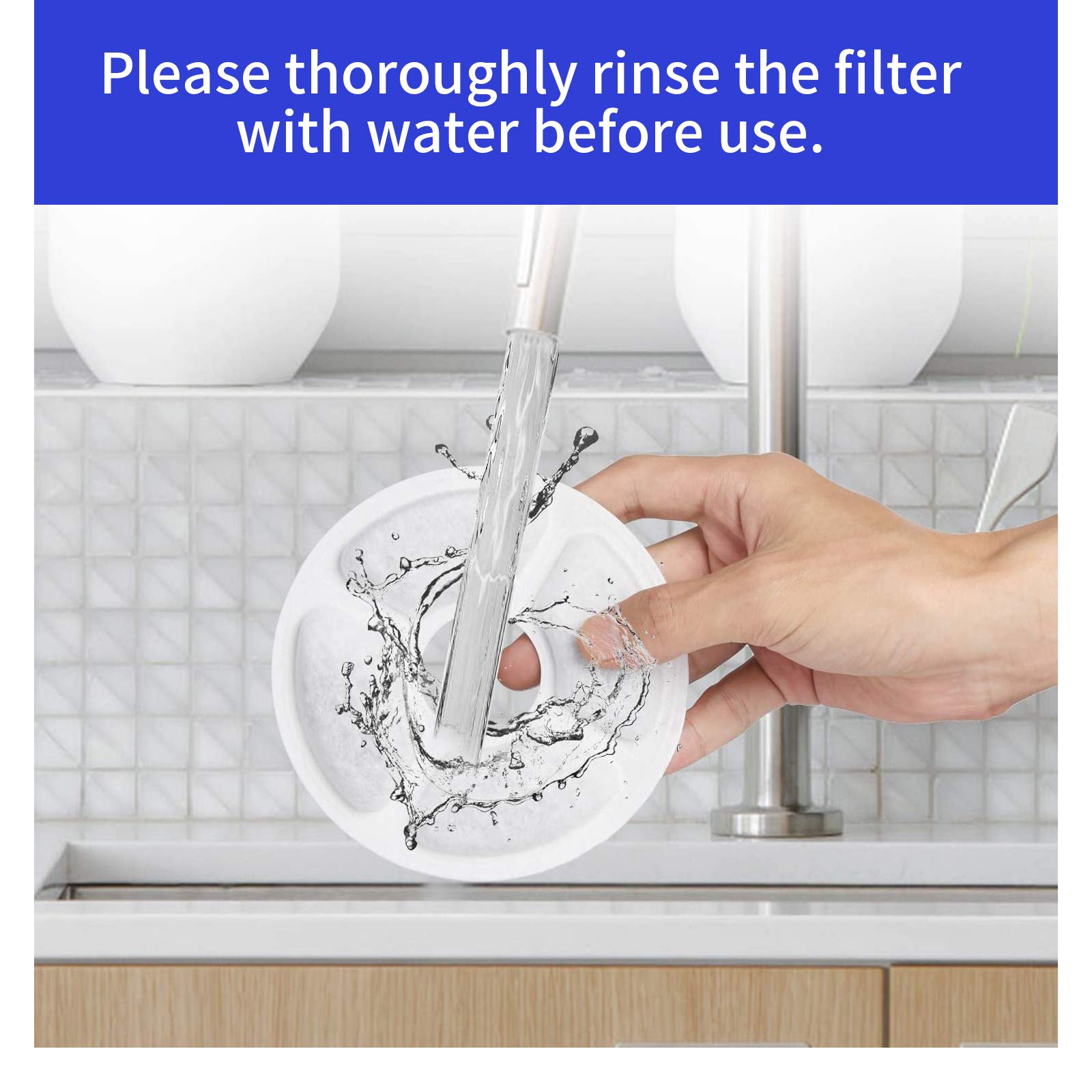 Replacement Filters For Pet Water Fountain - Activated Carbon Filters For Cats And Dogs Automatic Water Dispenser (8 Pack)