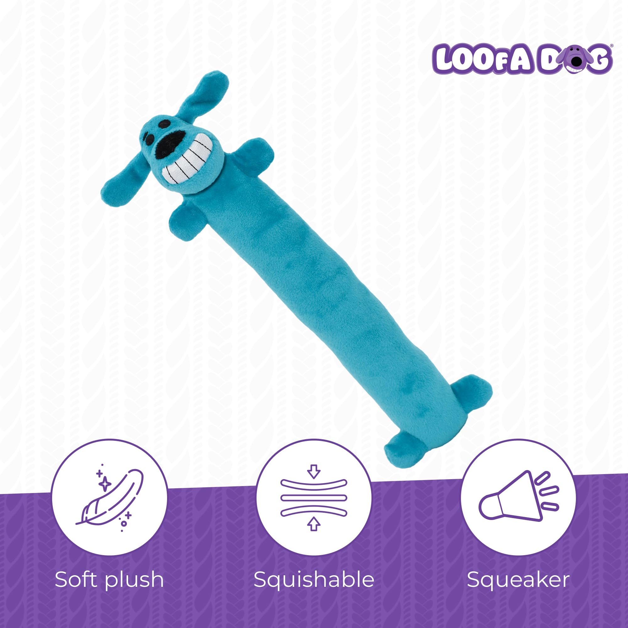 Multipet Original Loofa Dog Plush Toy - Squeaky Dog Toy for All Dogs - Extra Soft Plush Dog Toy - Stuffed Animal Dog Toy for Pla