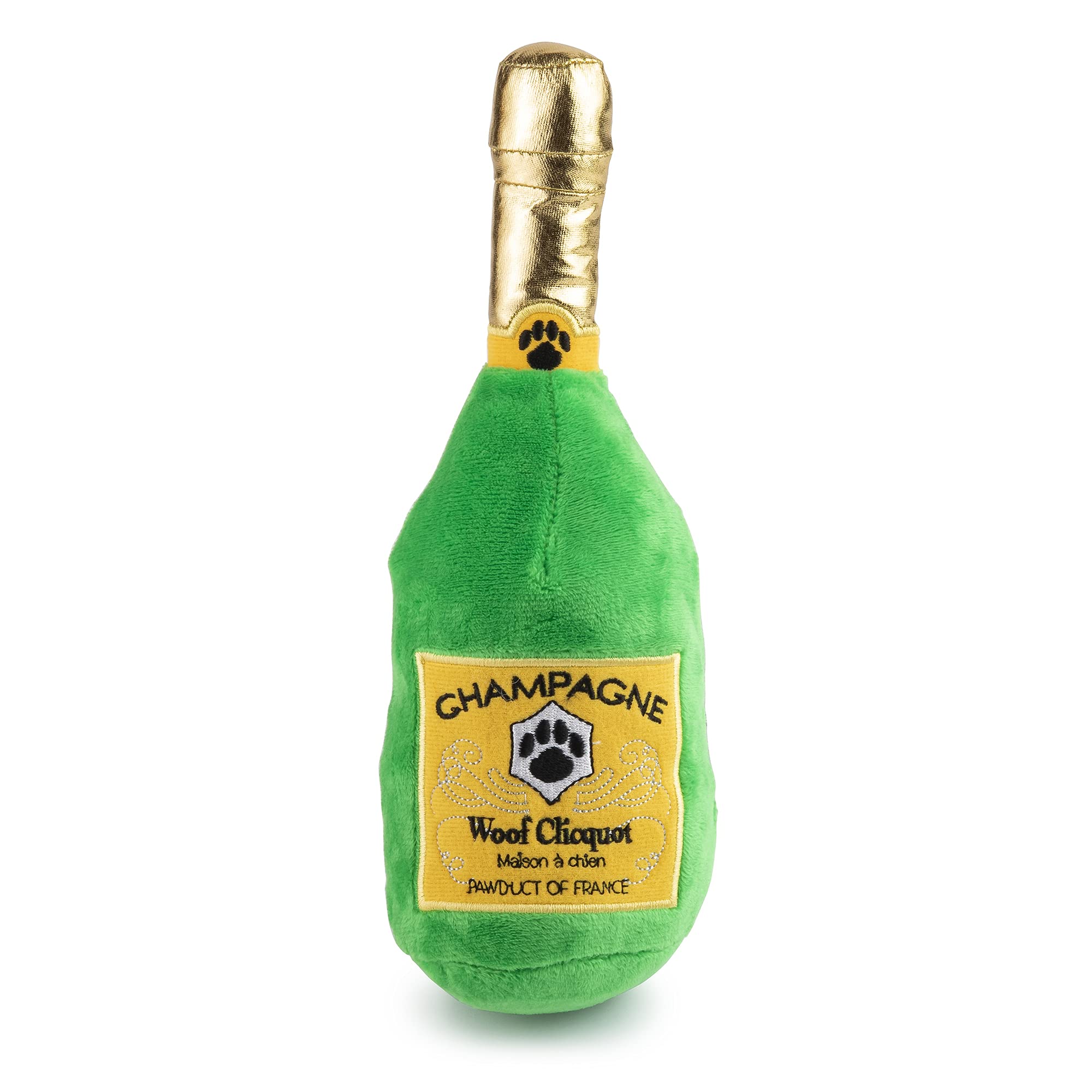 Haute Diggity Dog Woof Clicquot Classic, Plush Designer Dog Toys with Interactive Squeaker, Stimulating Pet Enrichment, Machine-