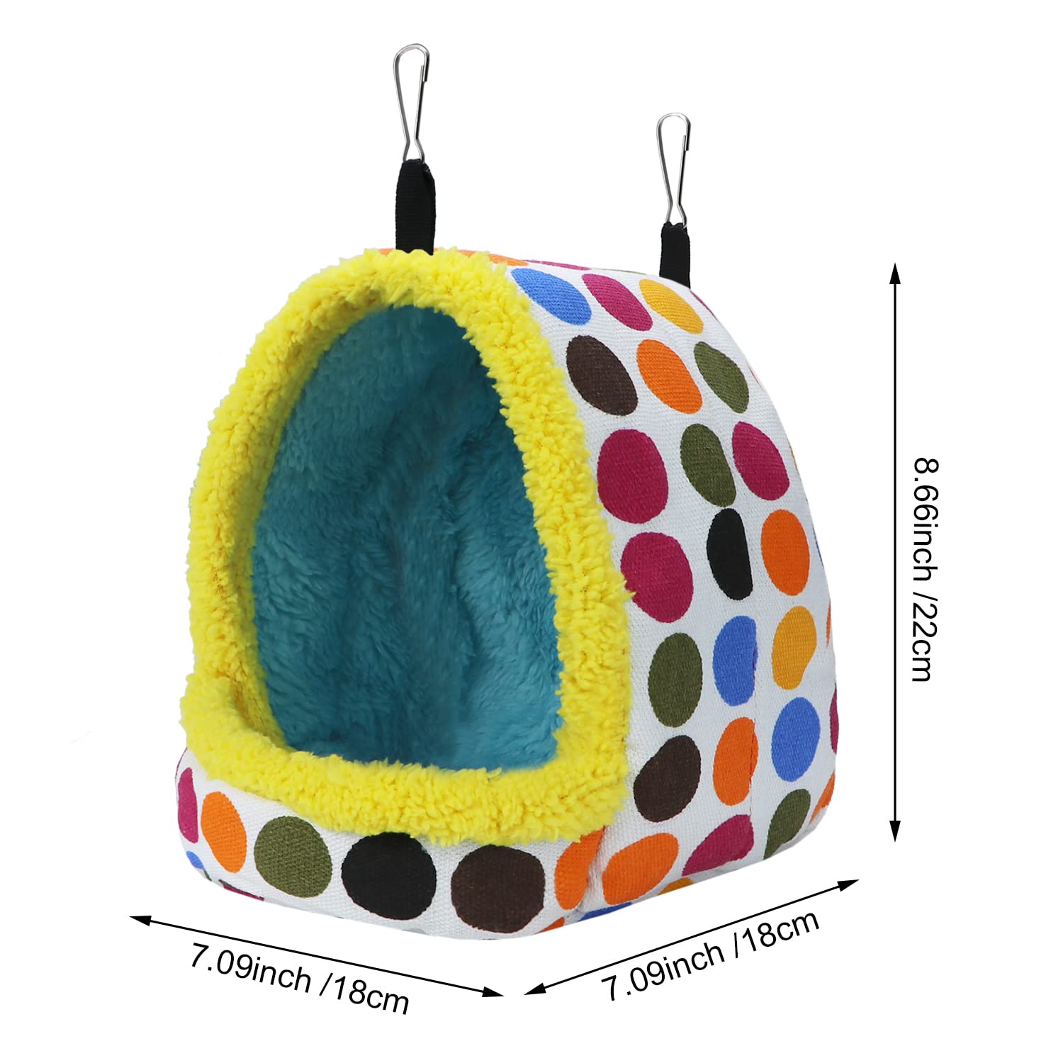 Litewoo Parrot Bird Bed Hammock Winter Warm Bird Plush Nest Toy For Conure Lovebird Parakeet Cockatiel Cage Accessory (Large)