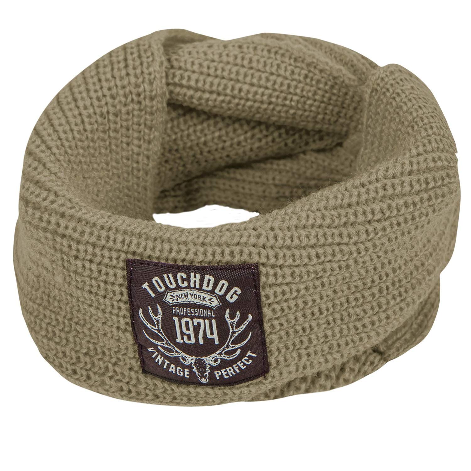 Touchdog Heavy Knitted Winter Dog Scarf, One Size, Khaki