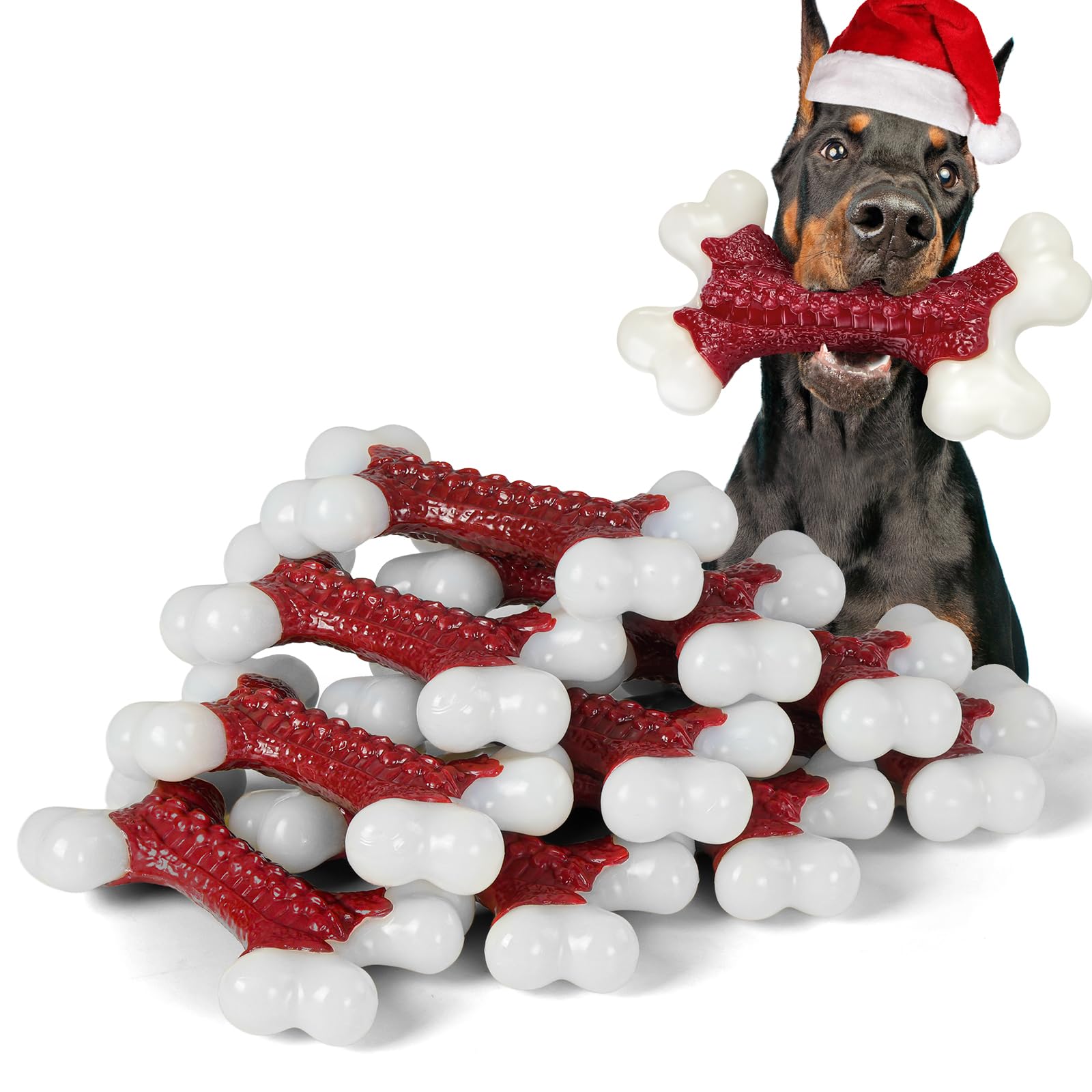 Kseroo 10-Pack Tough Dog Toys, Toys for Aggressive Chewers Large Breed, Chew Dogs, Bone Toy Nylon Dogs Almost Indestructible
