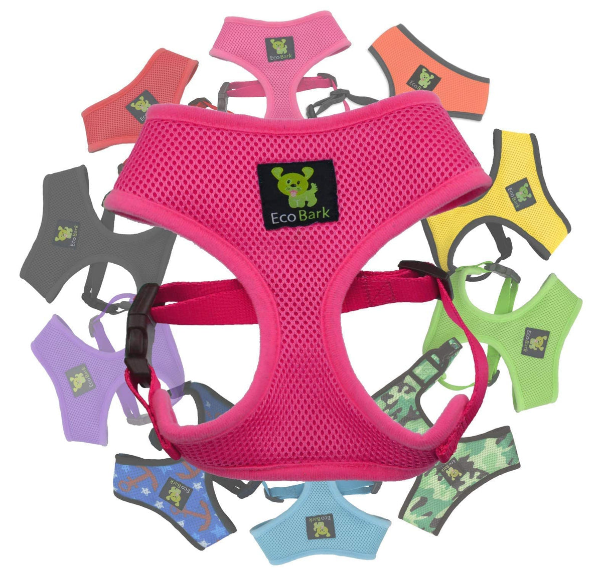 Ecobark Dog Harness - Max Comfort Luxurious Soft Mesh - Over The Head No Pull & No Choke Halter Harness Vest - Eco-Friendly Body