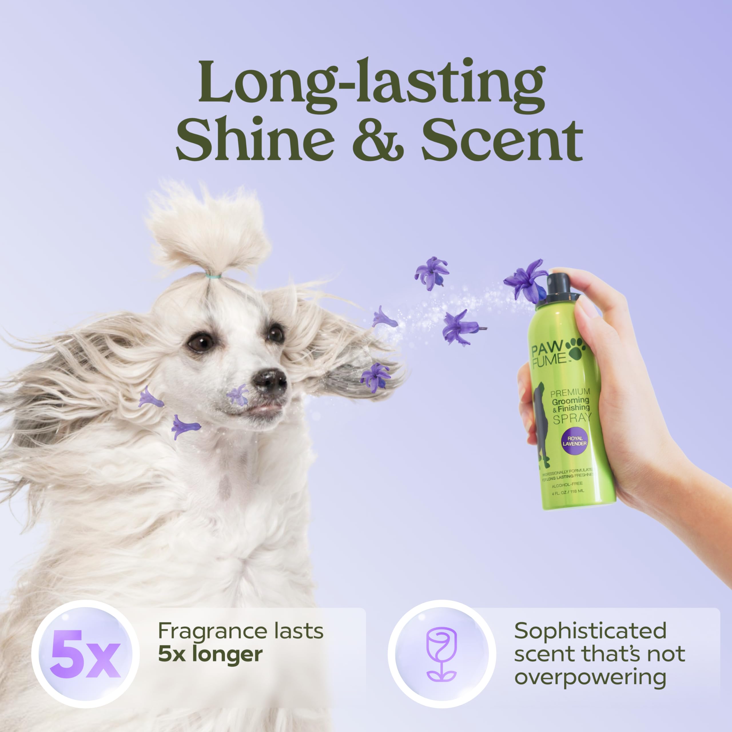 Pawfume Dog Detangler Grooming Spray, Royal Lavender, 2-Pack - Keeps Pups Fresh All Day - Hypoallergenic, Alcohol-Free, Detangli