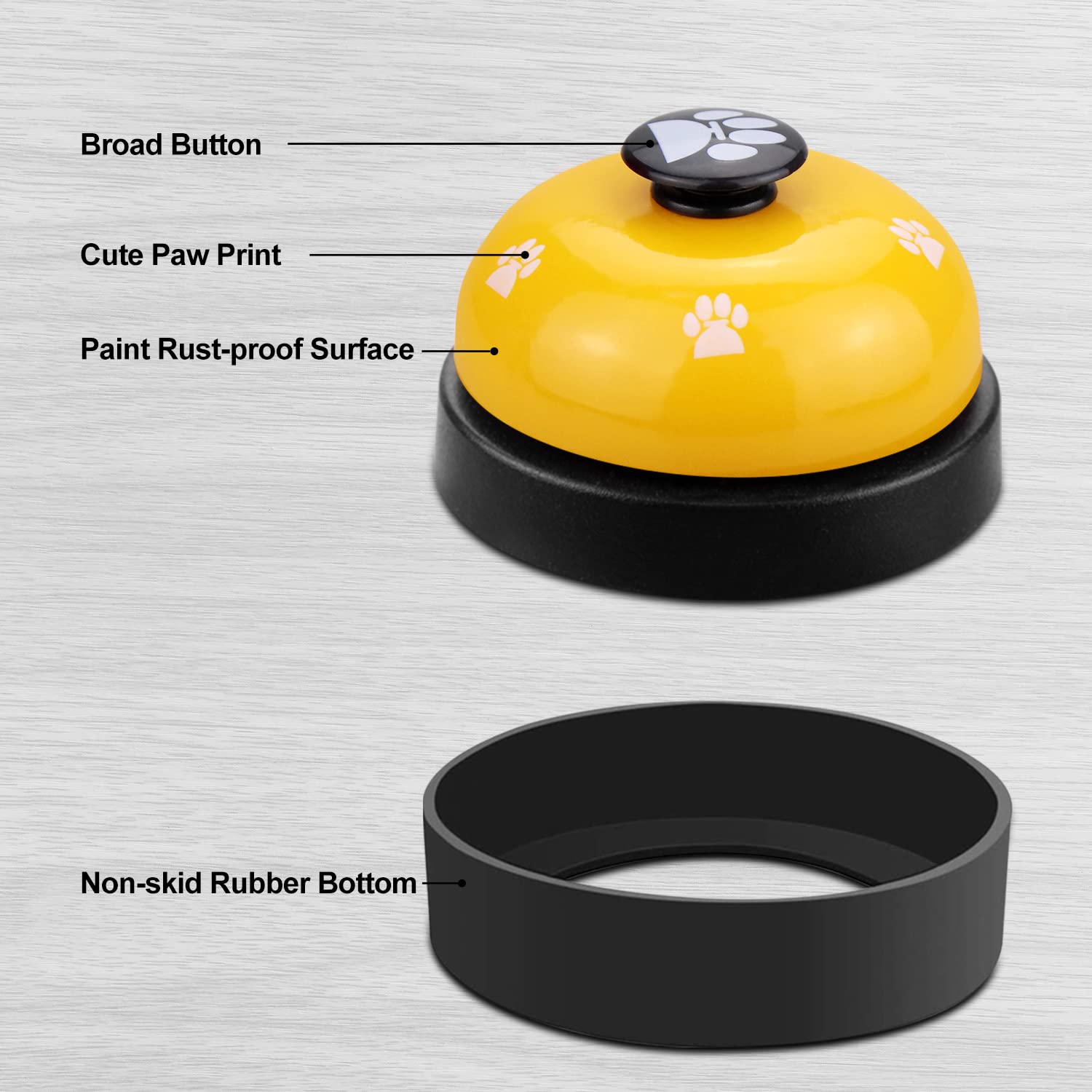 Comsmart Pet Training Bell, Set Of 2 Dog Puppy Pet Potty Training Bells, Dog Cat Door Bell Tell Bell With Non-Skid Rubber Base