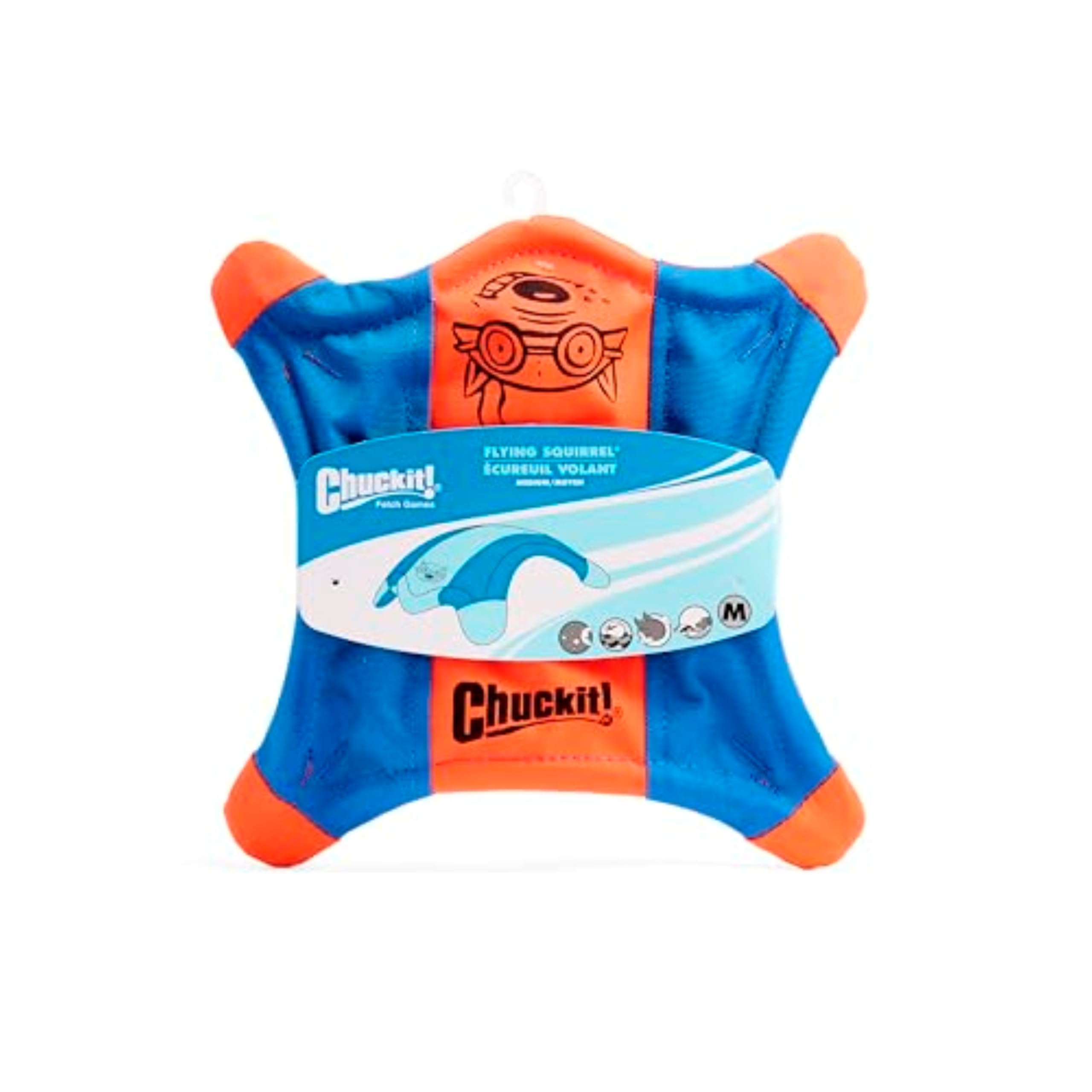 Chuckit! Flying Squirrel Fetch Dog Toy - Water Floating Flyer - Soft and Durable Polyester Canvas Construction - For Medium Dogs