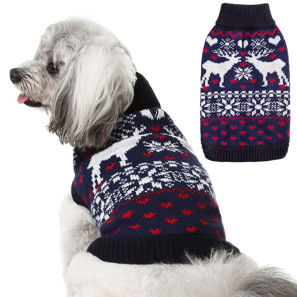 Scenereal Small Dog Girls & Boys Turtleneck Sweater - Winter Dog Clothes, Christmas Outfit - Dachshund, Yorkie, Chihuahua Sizes
