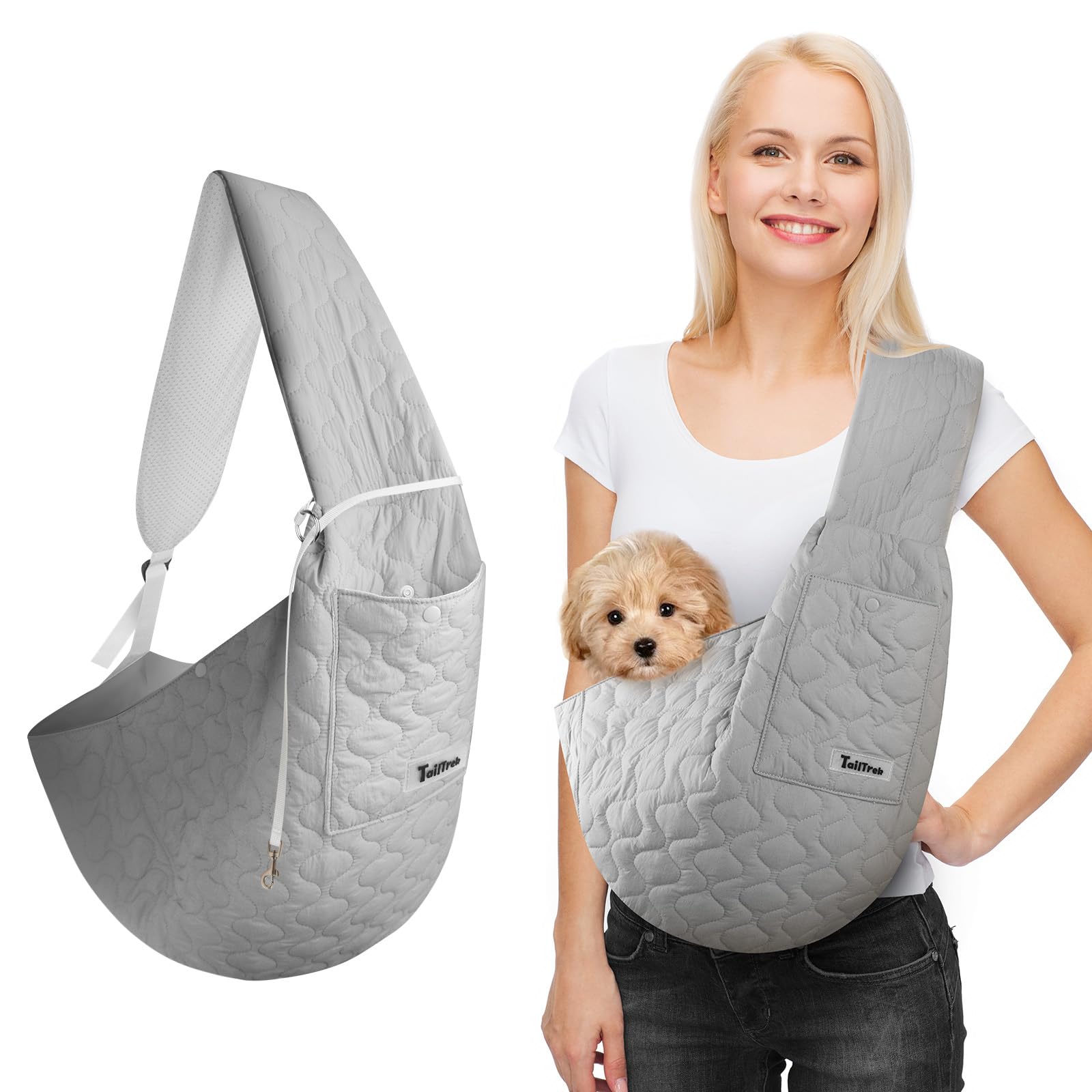 Jourcraf Dog Sling For Small Dogs, Hands Free Dog Sling Carrier, Padded Adjustable Pet Soft Carrier With Adjustable Shoulder Str